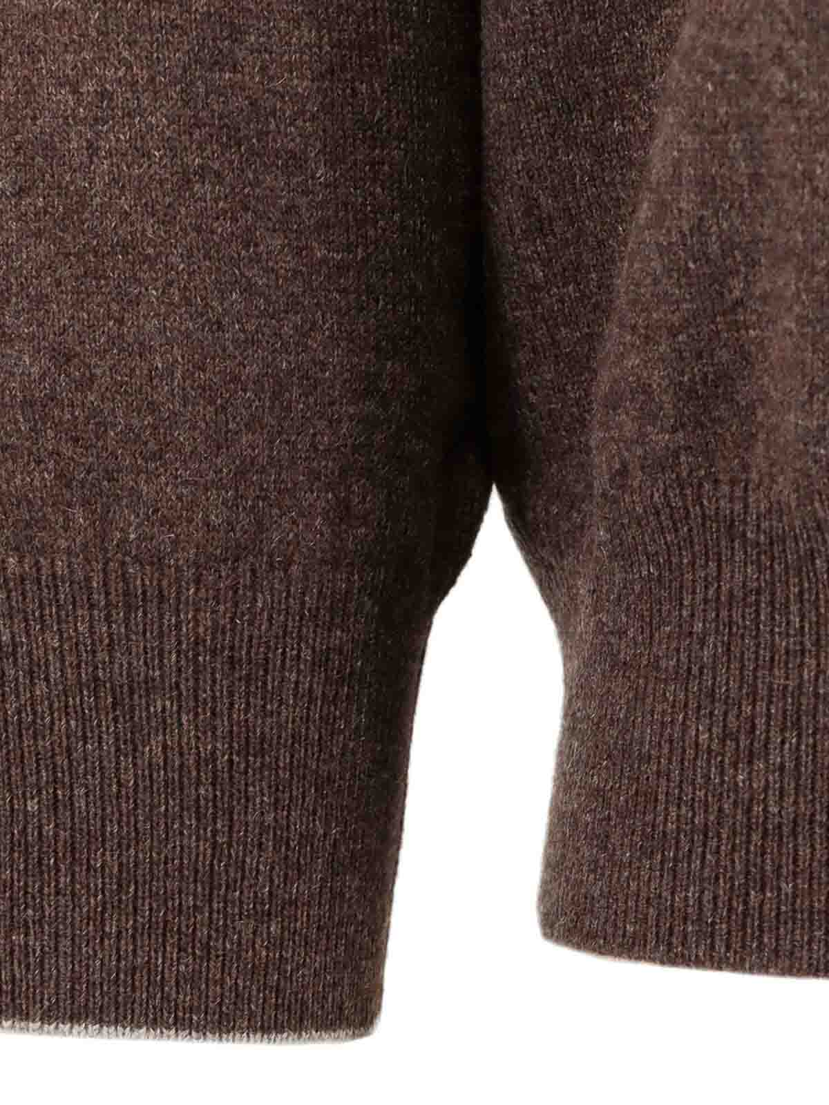 Brunello Cucinelli Cashmere Crew-neck Sweater Ribbed Finish In Gray
