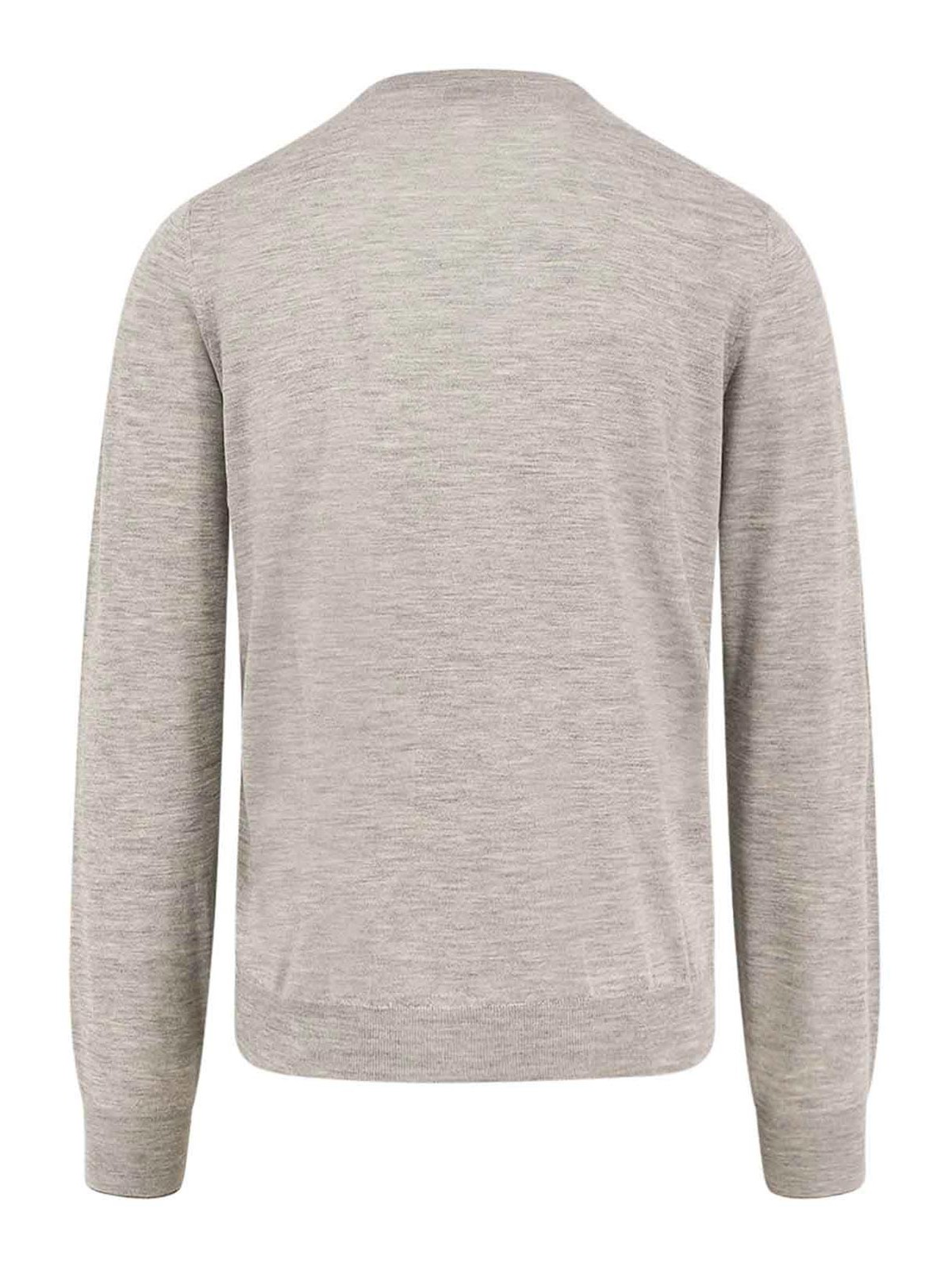 Brunello Cucinelli Cashmere And Silk Crew-neck Sweater In Gray