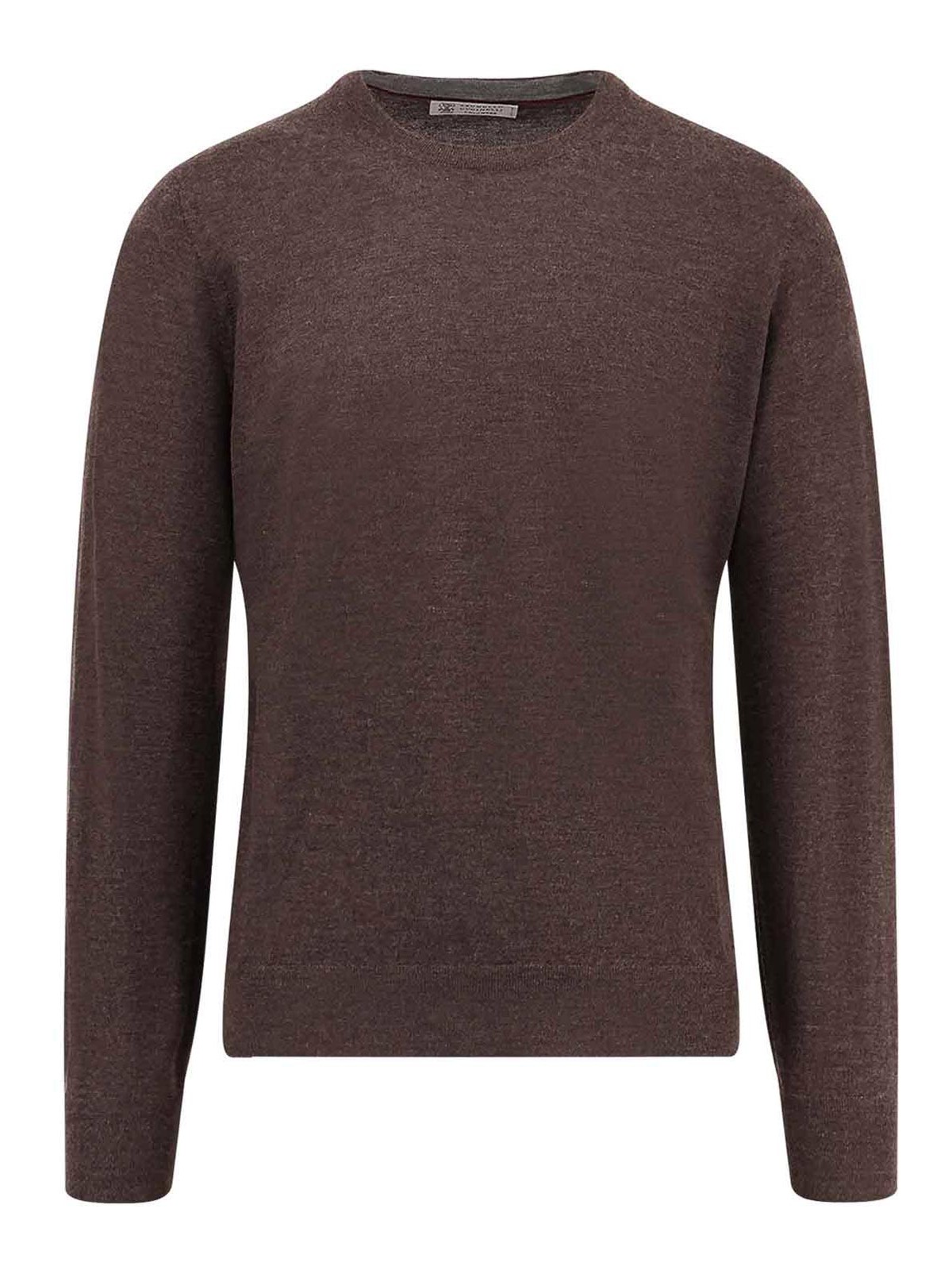 Brunello Cucinelli Cashmere-blend Crewneck Sweater In Brown