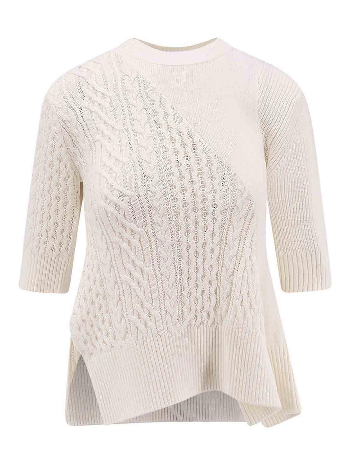 Sacai Asymmetrical Jersey In Cotton Mixed In Multi