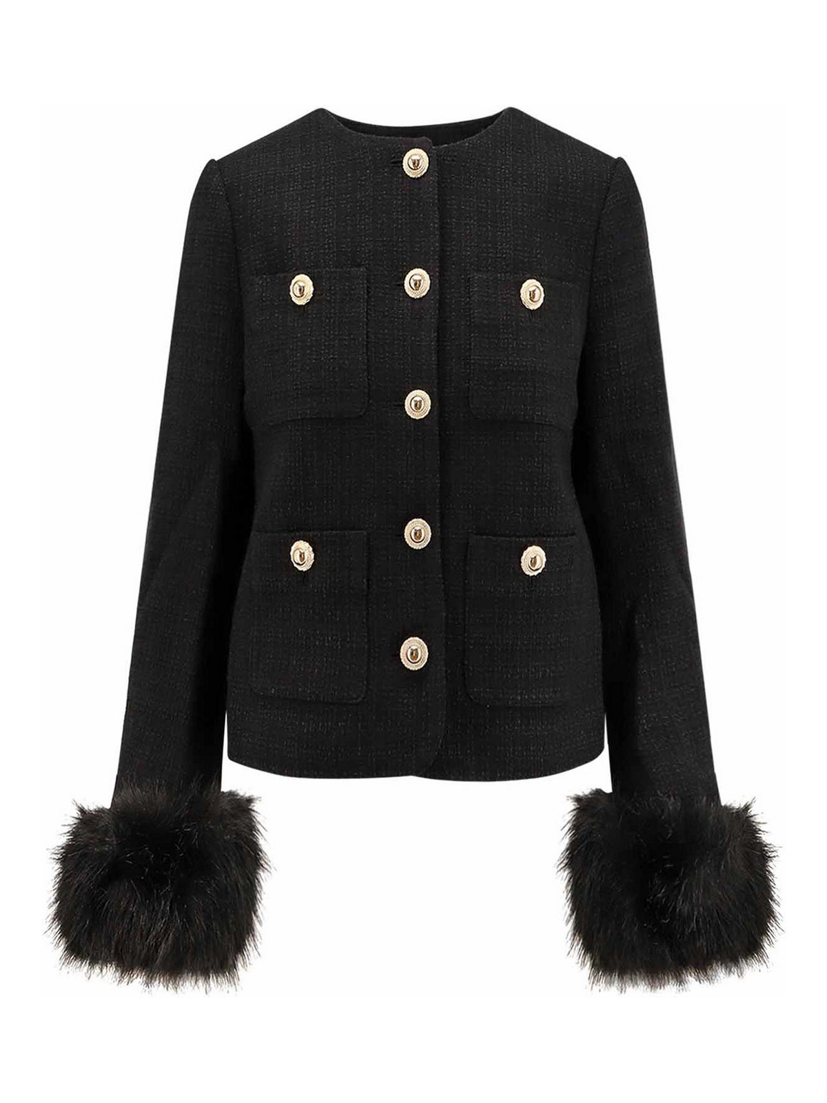 Self-portrait Blazer In Boucl In Black