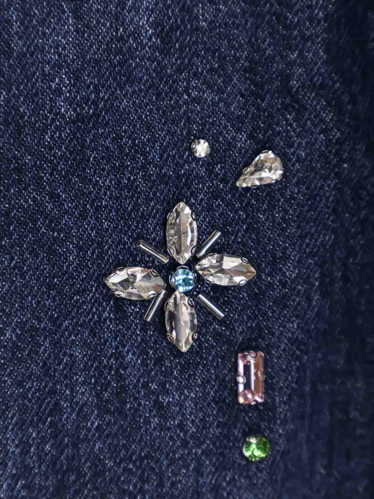 Self-portrait Brown Embellished Trim Cardigan Clothing In Blue
