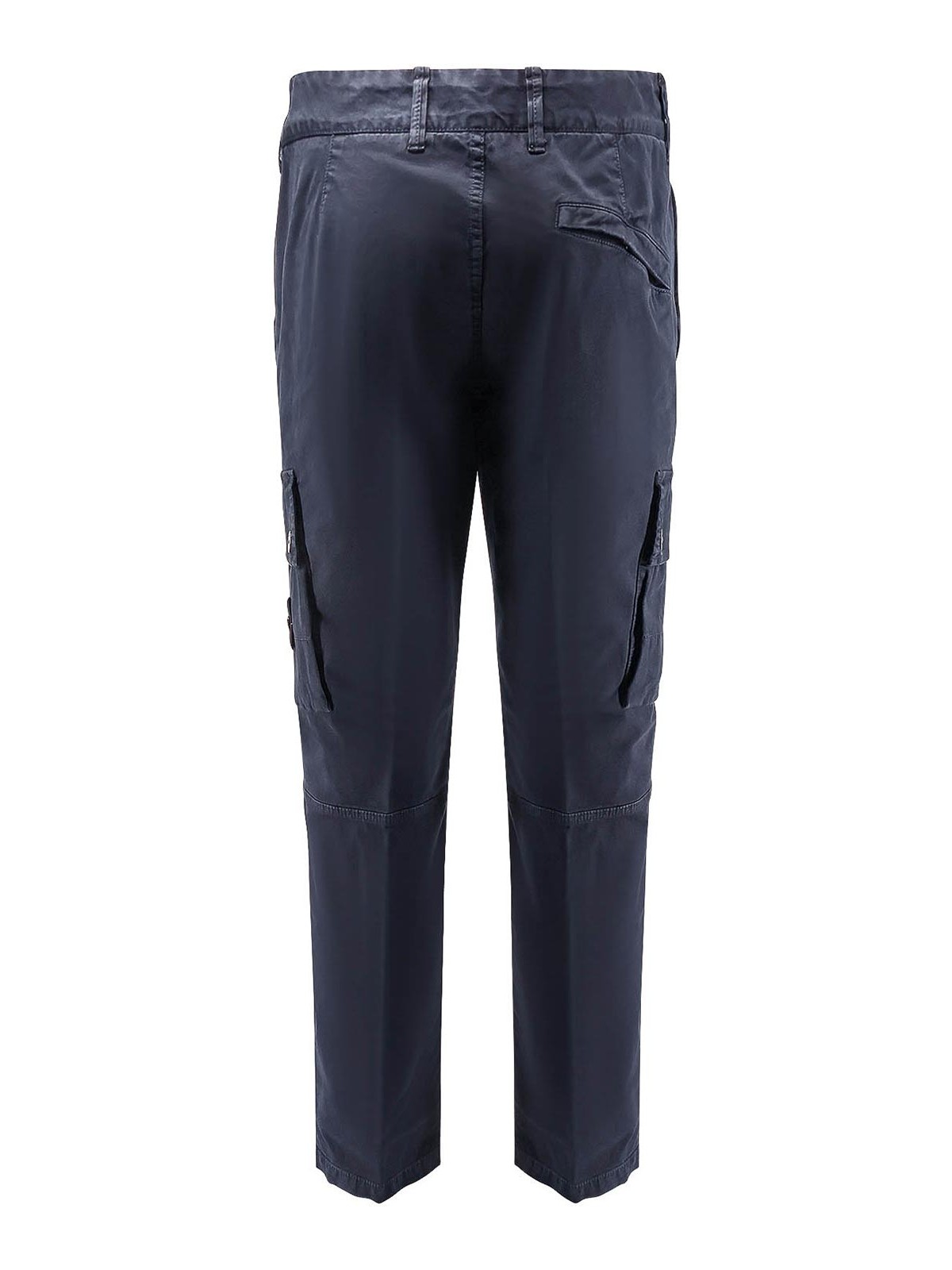 Stone Island Organic Cotton Trousers In Blue