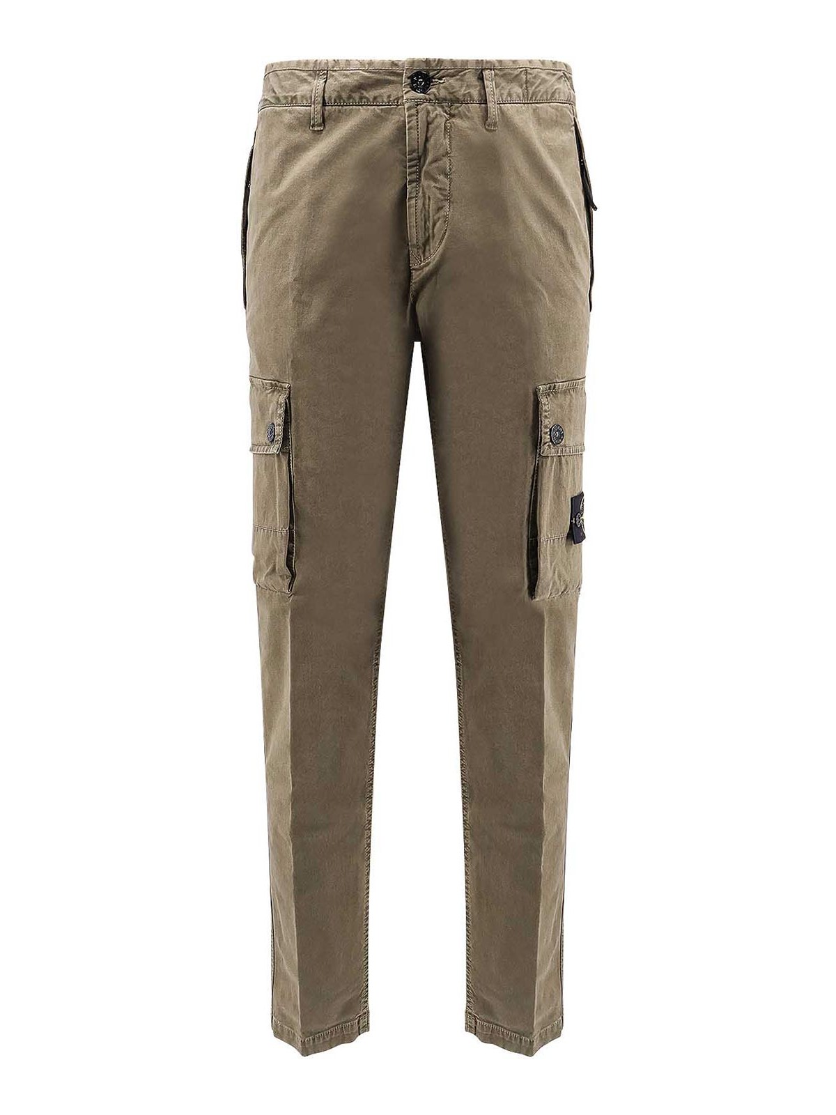 Stone Island Organic Cotton Trousers In Black