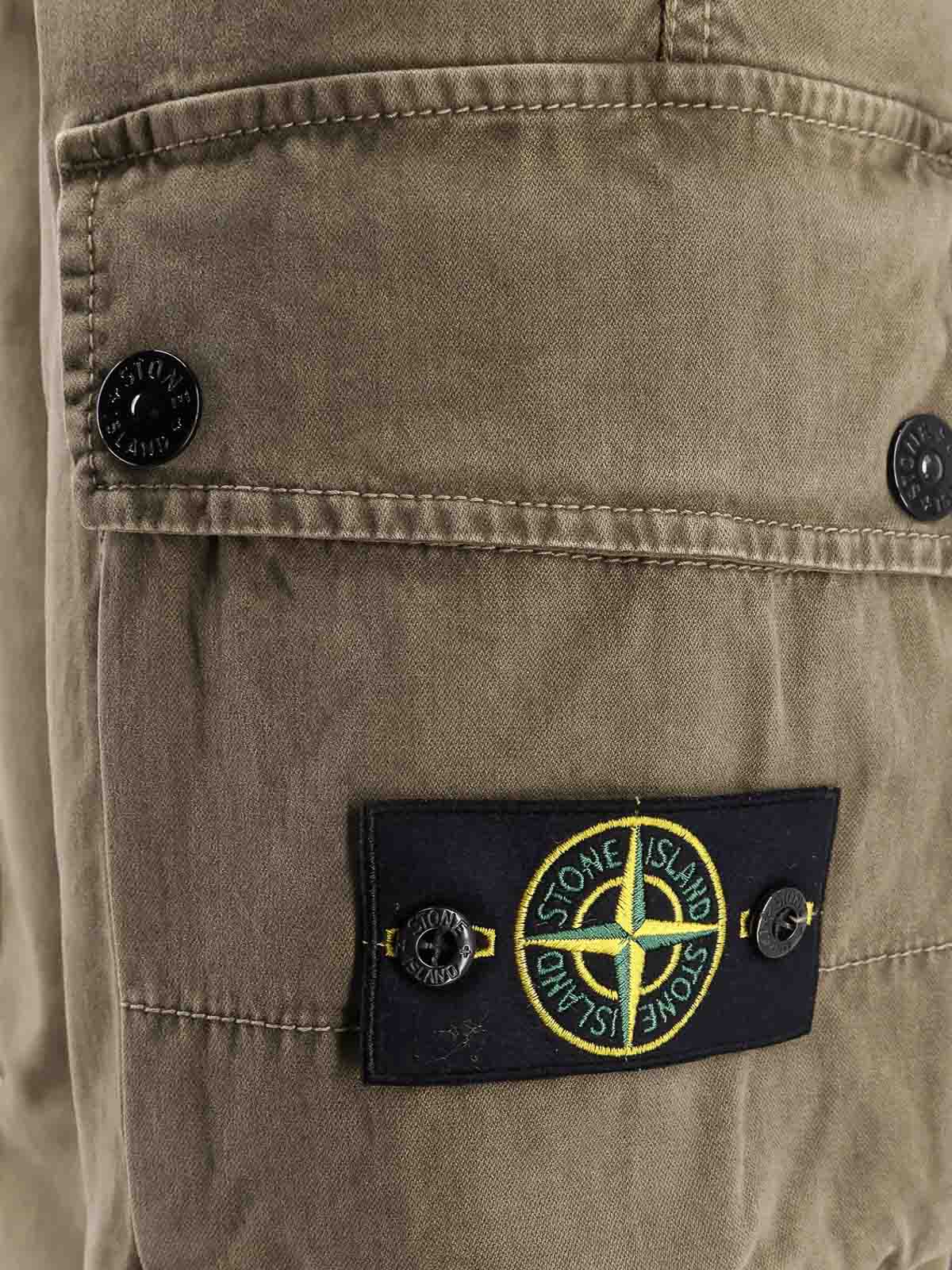 Stone Island Organic Cotton Trousers In Black
