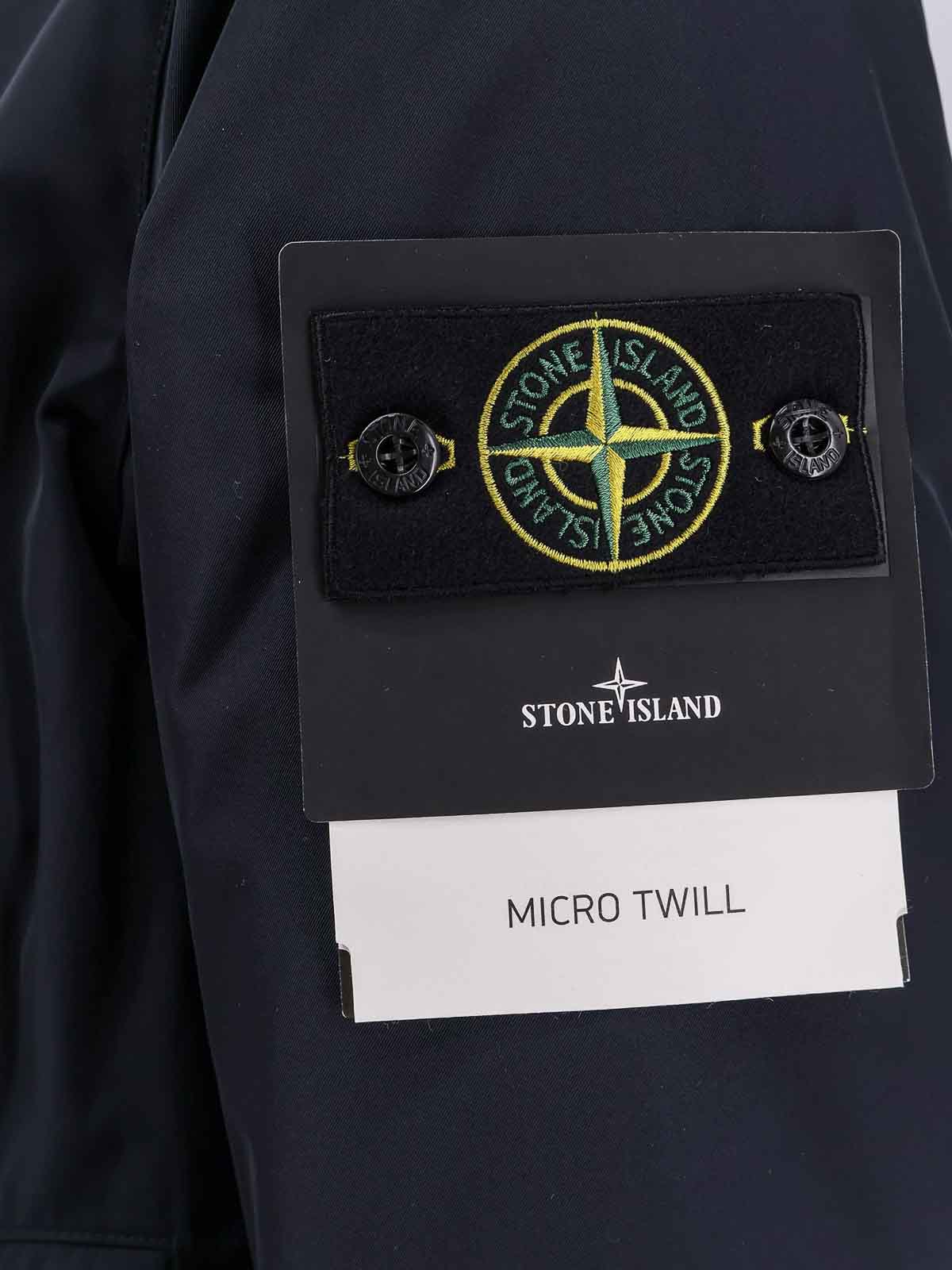 Stone Island Cappotto In Nylon Imbottito In Blue