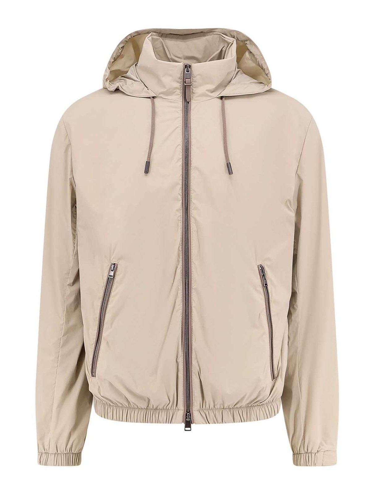 Hugo Boss Nylon Jacket With Hood And Pockets In Multi