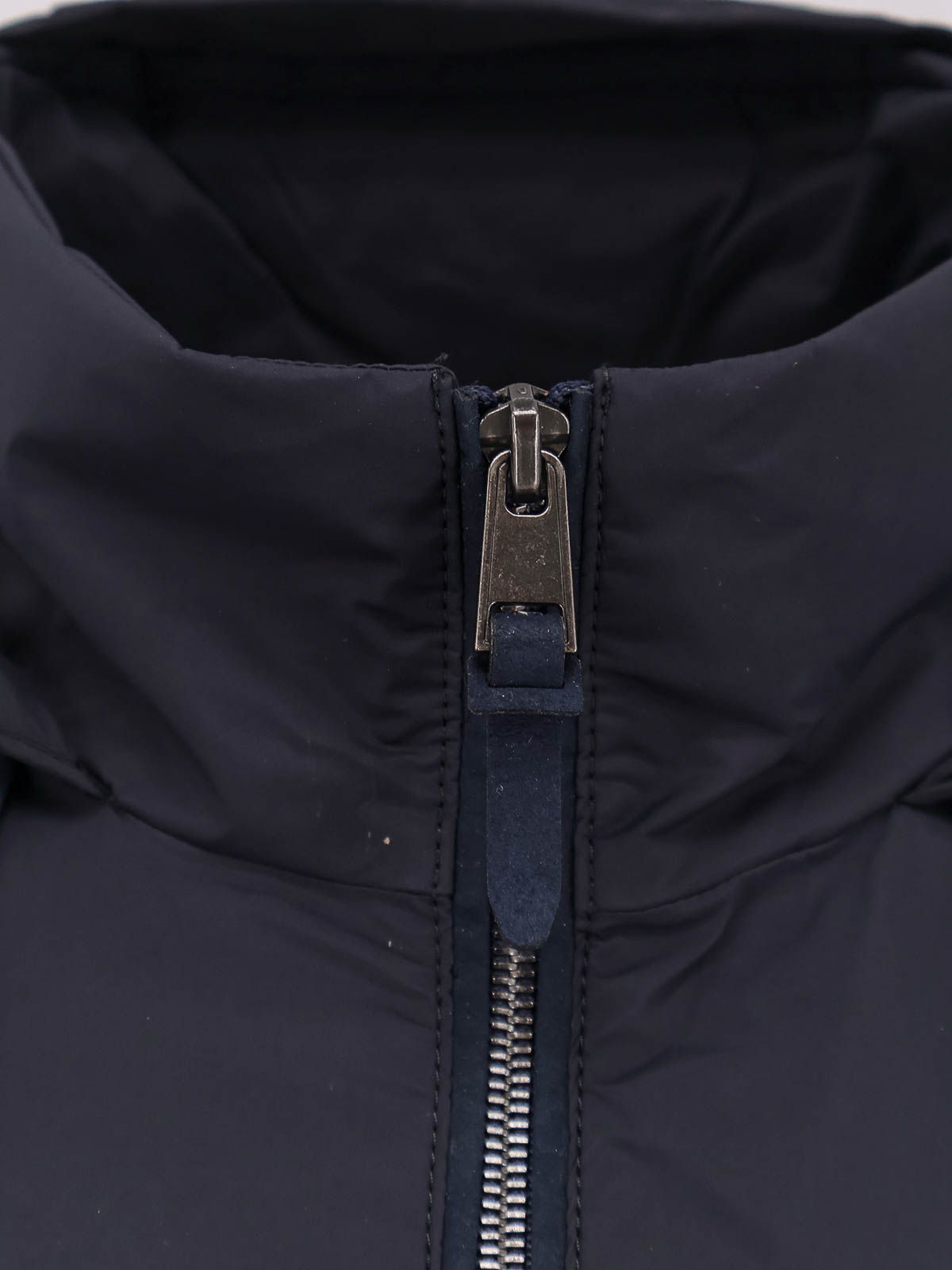 Hugo Boss Nylon Hooded Jacket With Zip Pockets In Blue