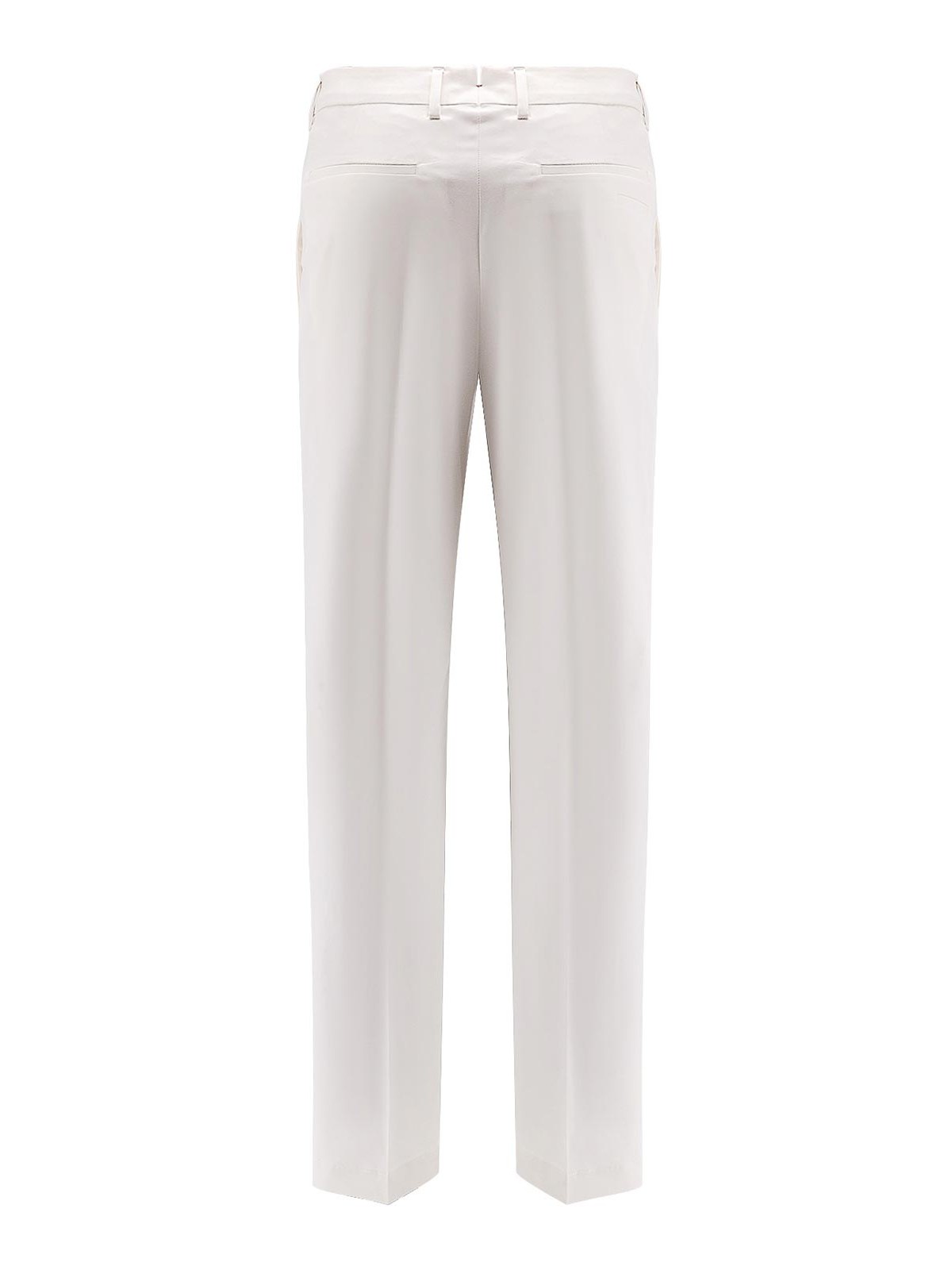 Hugo Boss Cotton And Silk Trousers In White