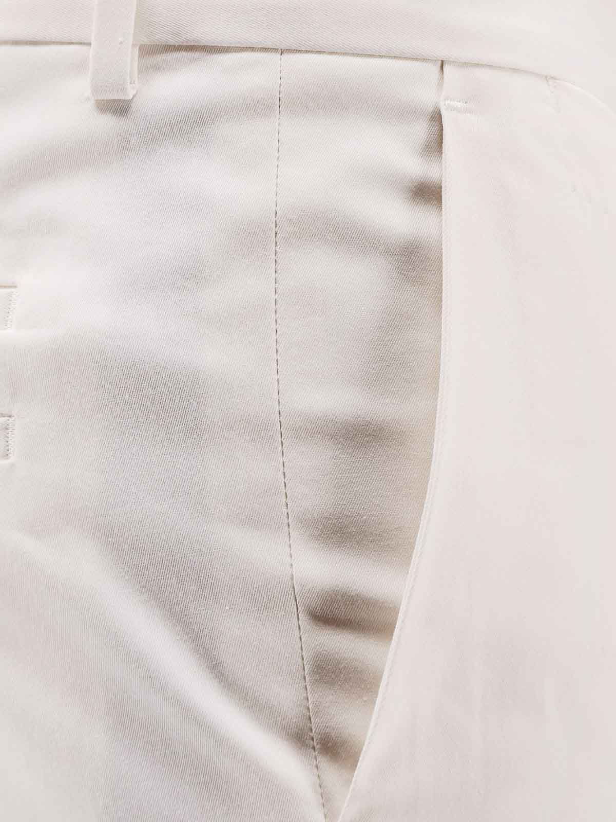 Hugo Boss Cotton And Silk Trousers In White
