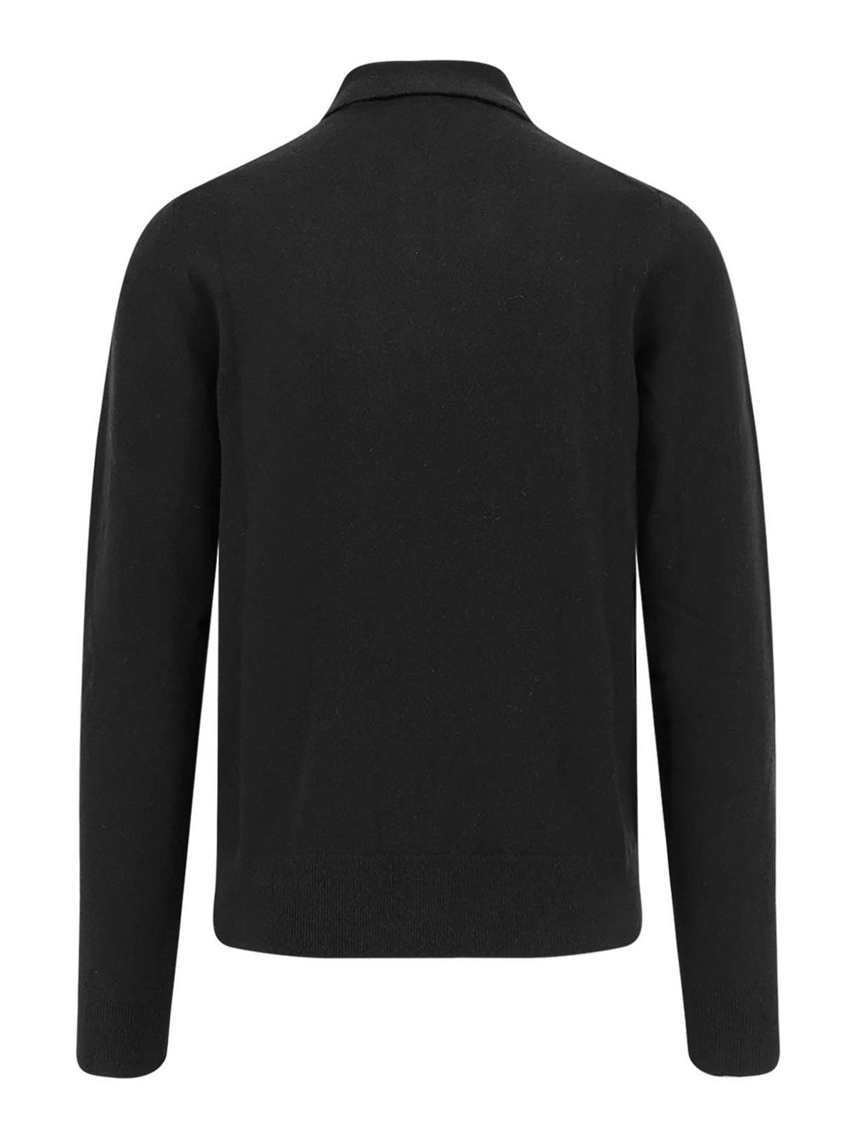 Burberry Men Cashmere Polo Sweater In Black