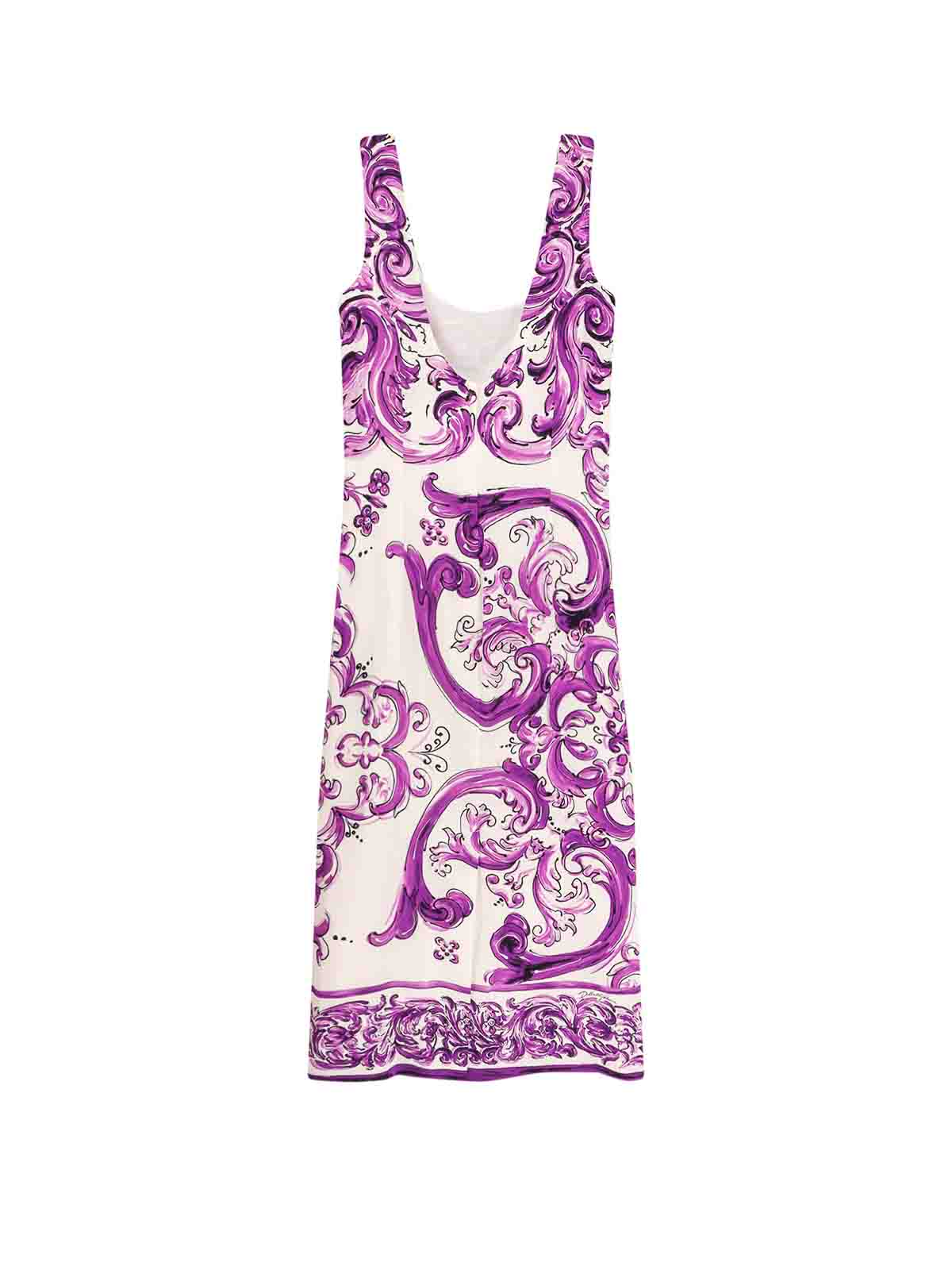 Dolce & Gabbana Scoop Neckline Fitted Silhouette Intricate Pattern In Multi