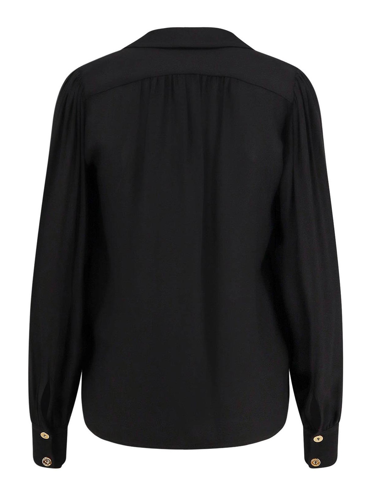 Elisabetta Franchi V-neck Chain-embellished Blouse In Black