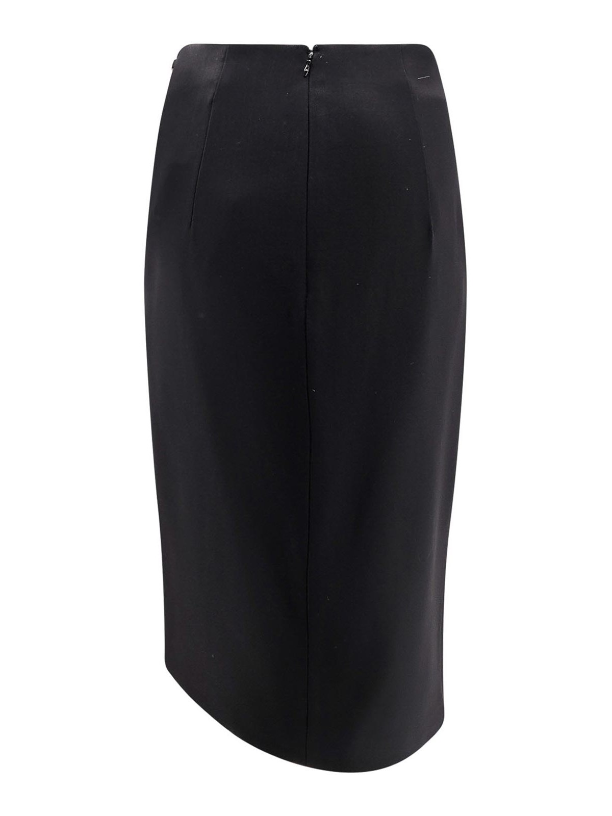 Elisabetta Franchi Viscose And Wool Skirt With Asymmetrical Design In Black