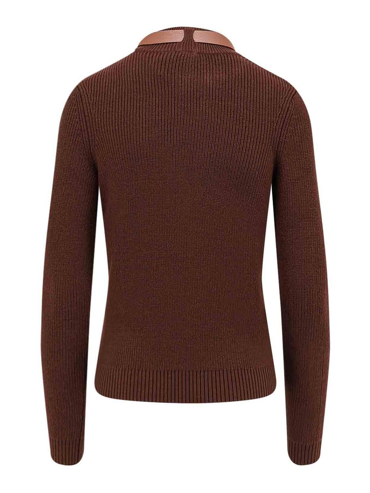 Elisabetta Franchi Wool-blend High-neck Sweater In Brown