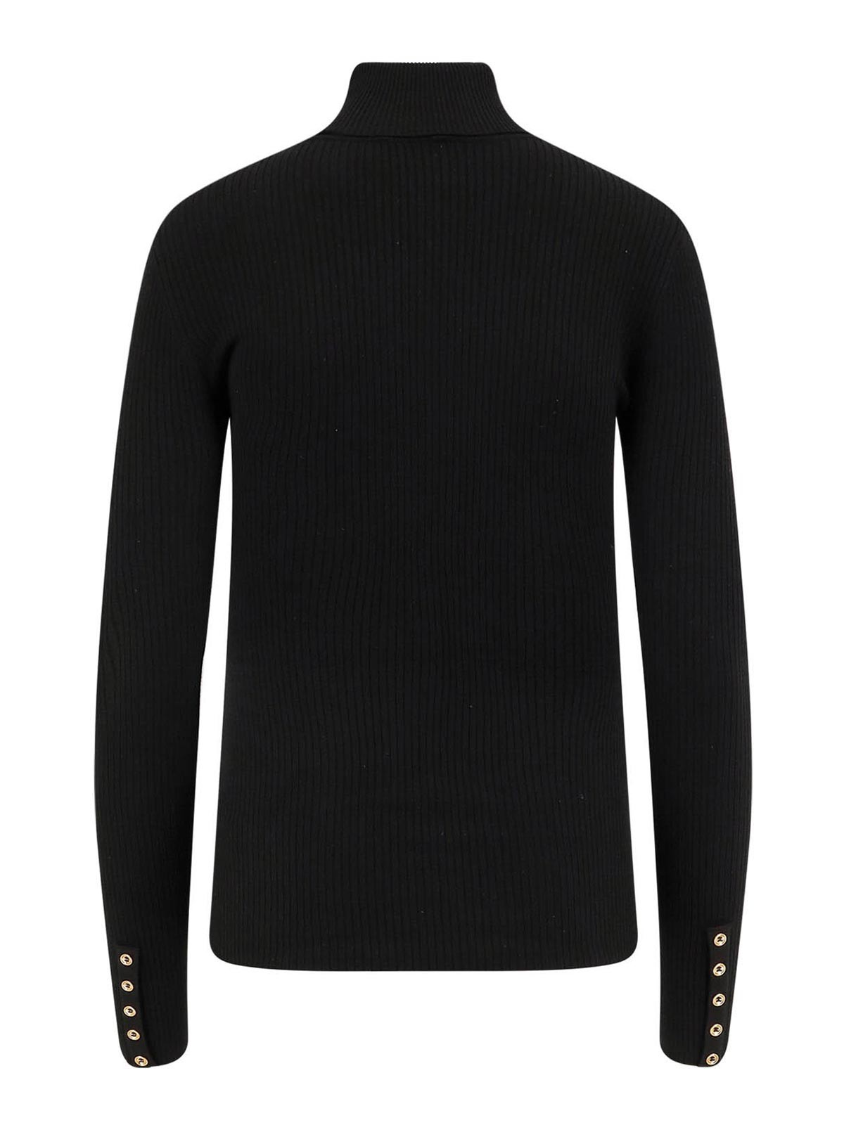 Elisabetta Franchi Logo Plaque Turtleneck Sweater In Black