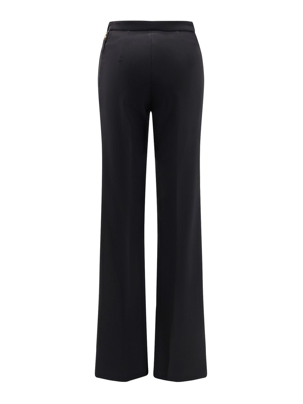 Elisabetta Franchi Trousers With Double Logoed Button In Black