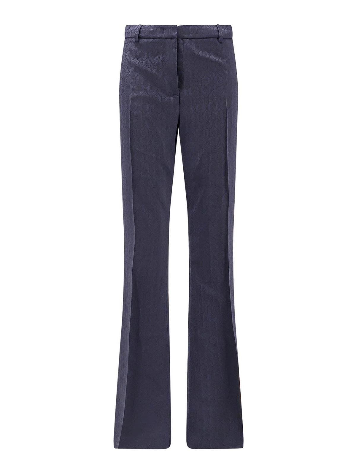Etro Women Wool Trousers With Iconic Motif In Blue