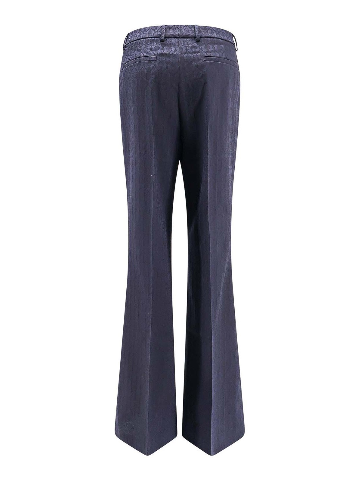 Etro Women Wool Trousers With Iconic Motif In Blue