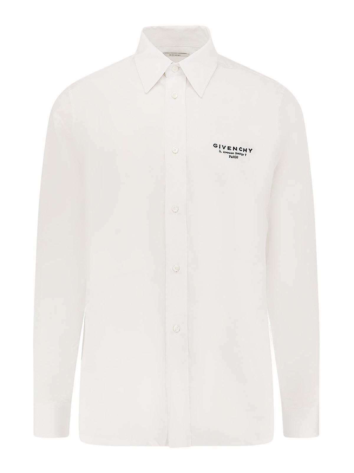 Givenchy Classic Fit Shirt With Logo Print Clothing In White