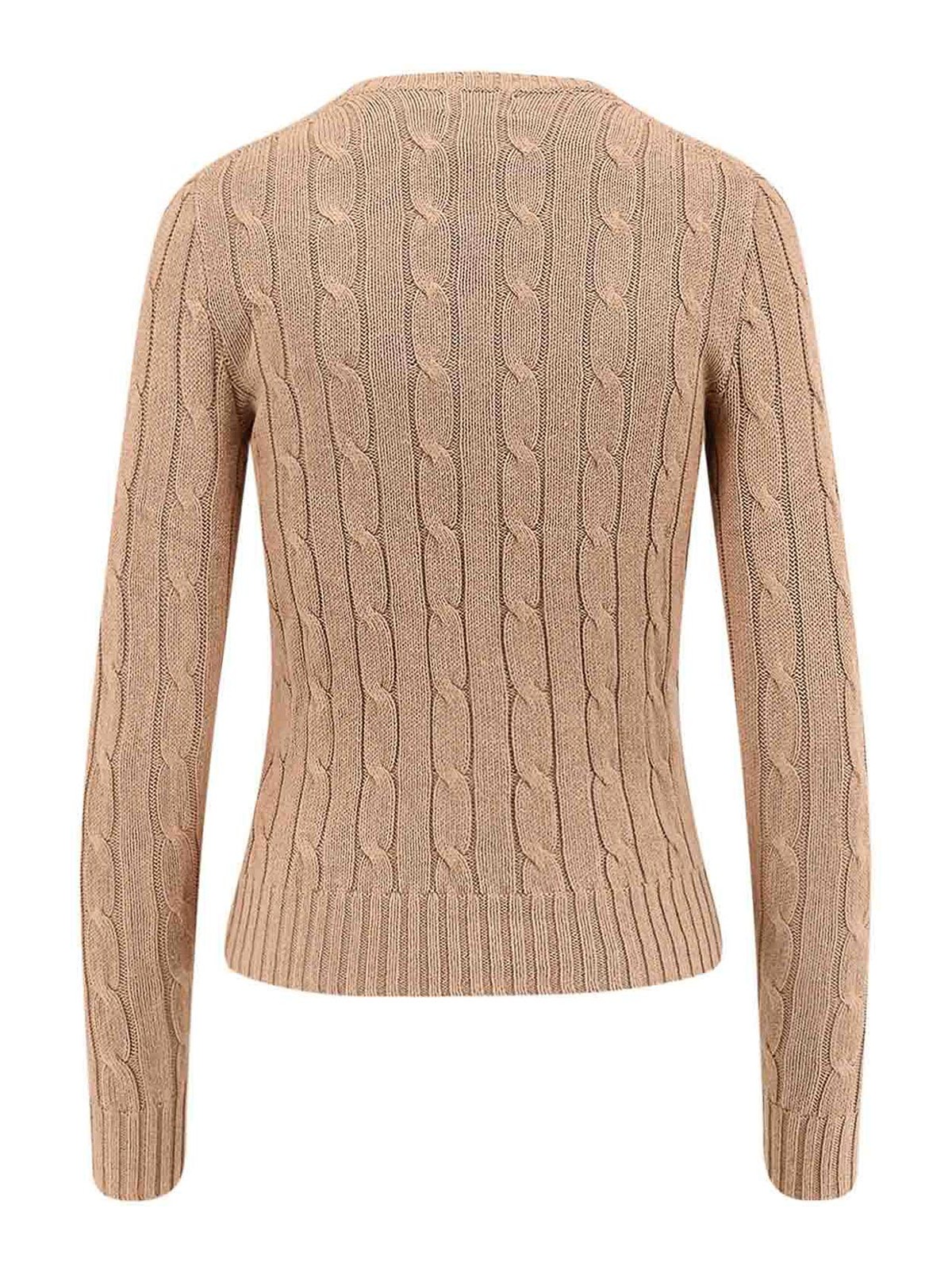 Polo Ralph Lauren Cotton Cable Knit Sweater In Gold