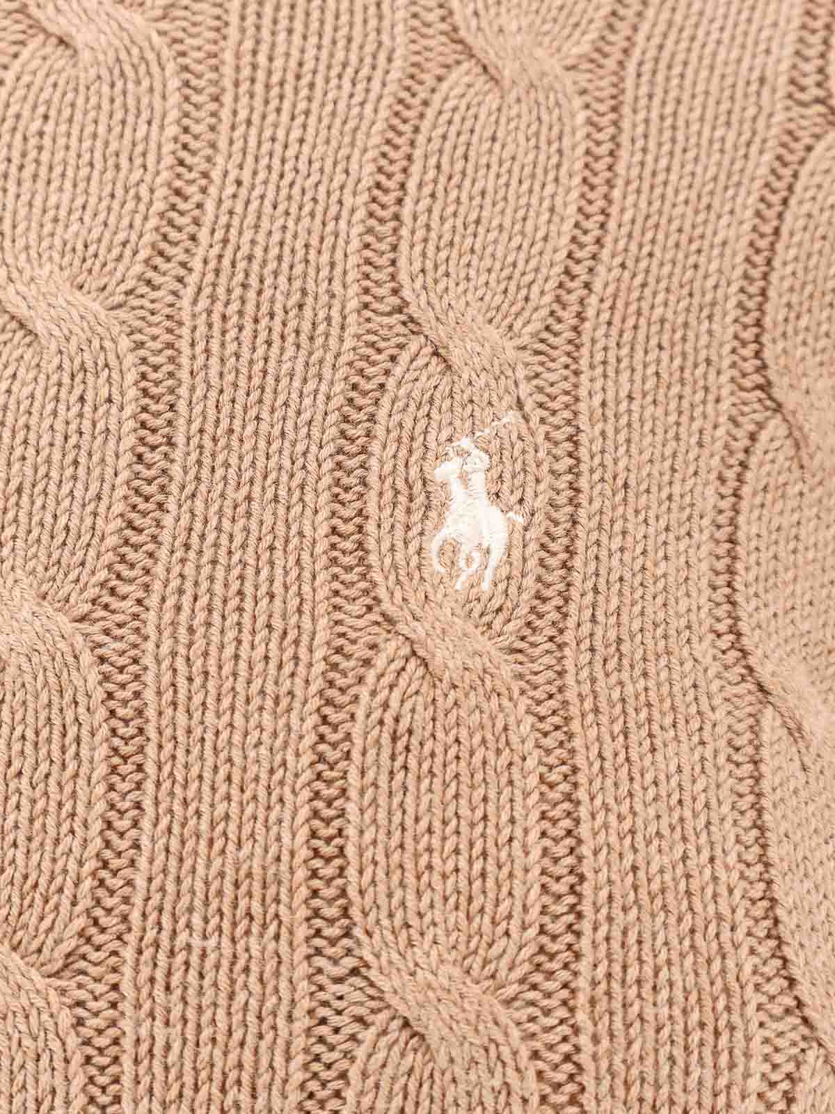 Polo Ralph Lauren Cotton Cable Knit Sweater In Gold