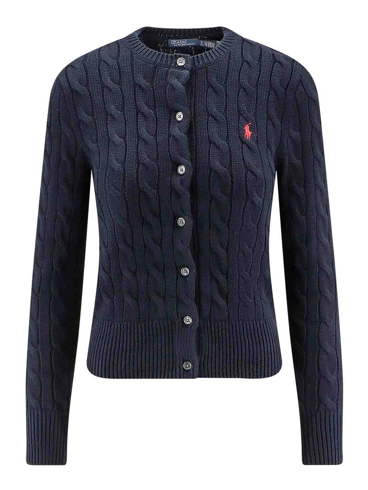 Polo Ralph Lauren Pony Cable-knit Wool And Cashmere Cardigan In Blue