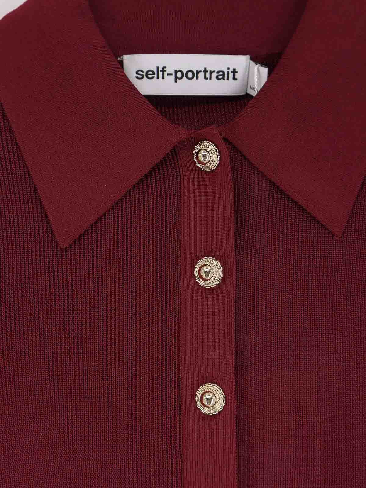 Self-portrait Body In Viscosa In Burgundy