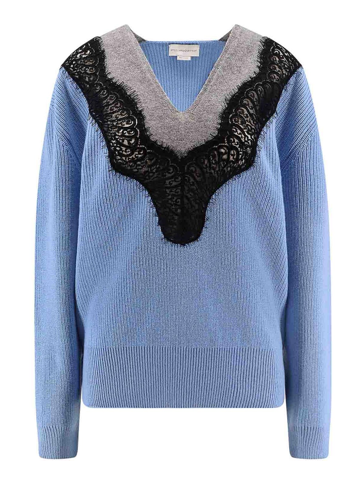 Stella Mccartney Miracle Lace Wool Shirt Miracle Lace In Blue