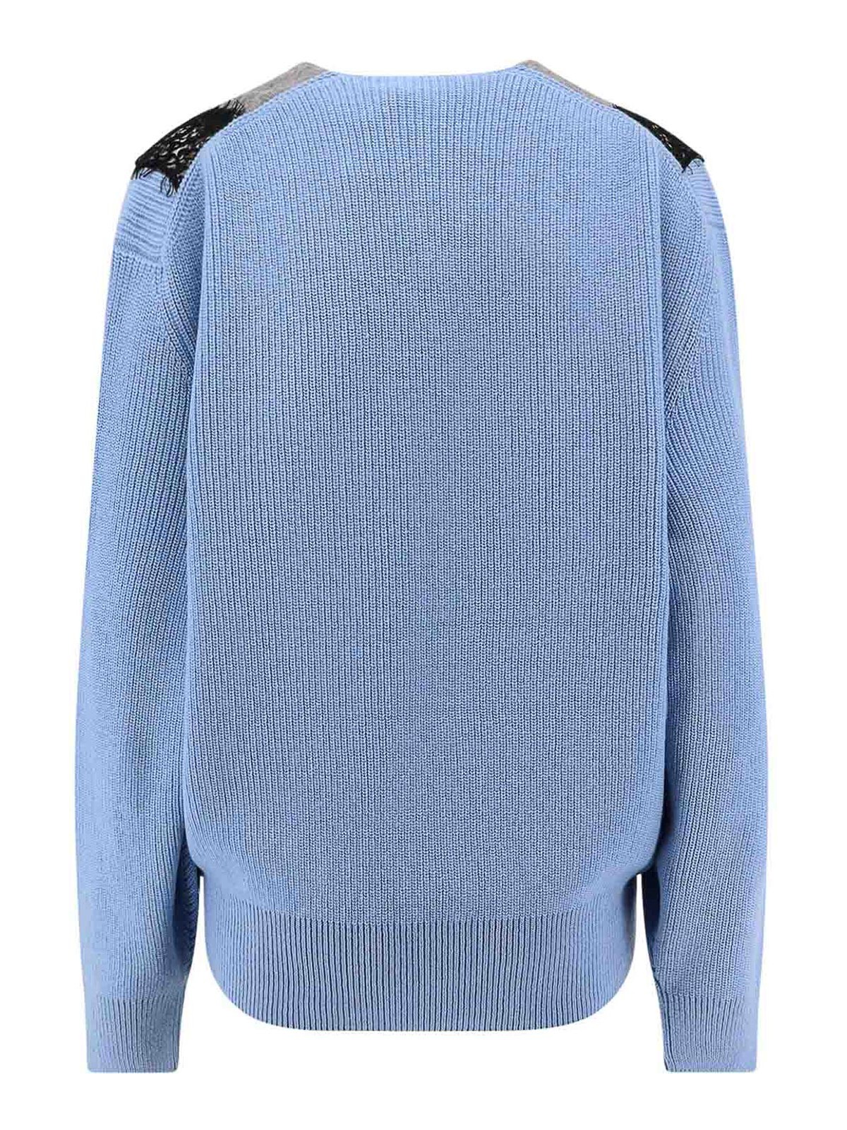 Stella Mccartney Miracle Lace Wool Shirt Miracle Lace In Blue