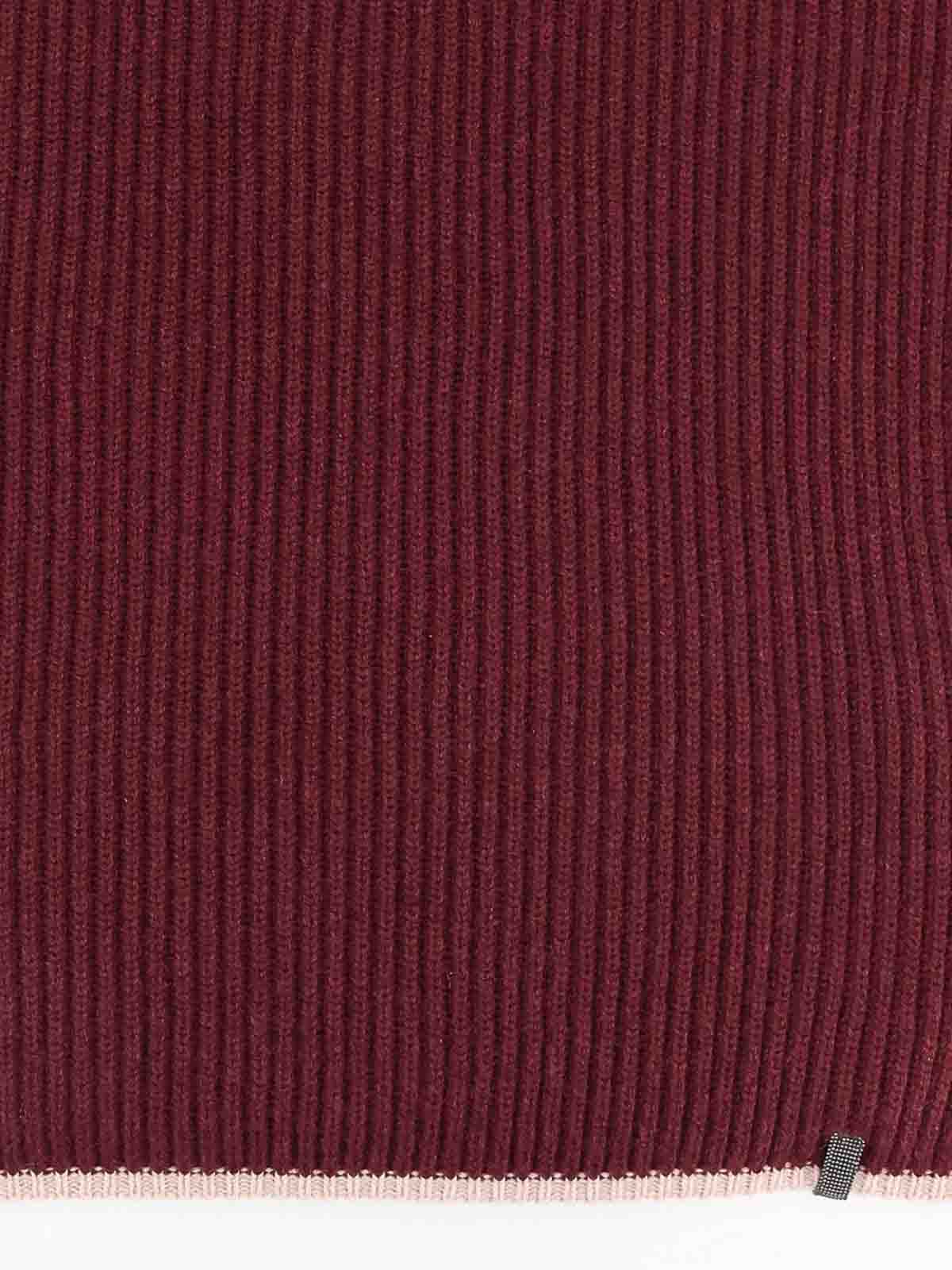 Brunello Cucinelli Cashmere Scarf In Burgundy