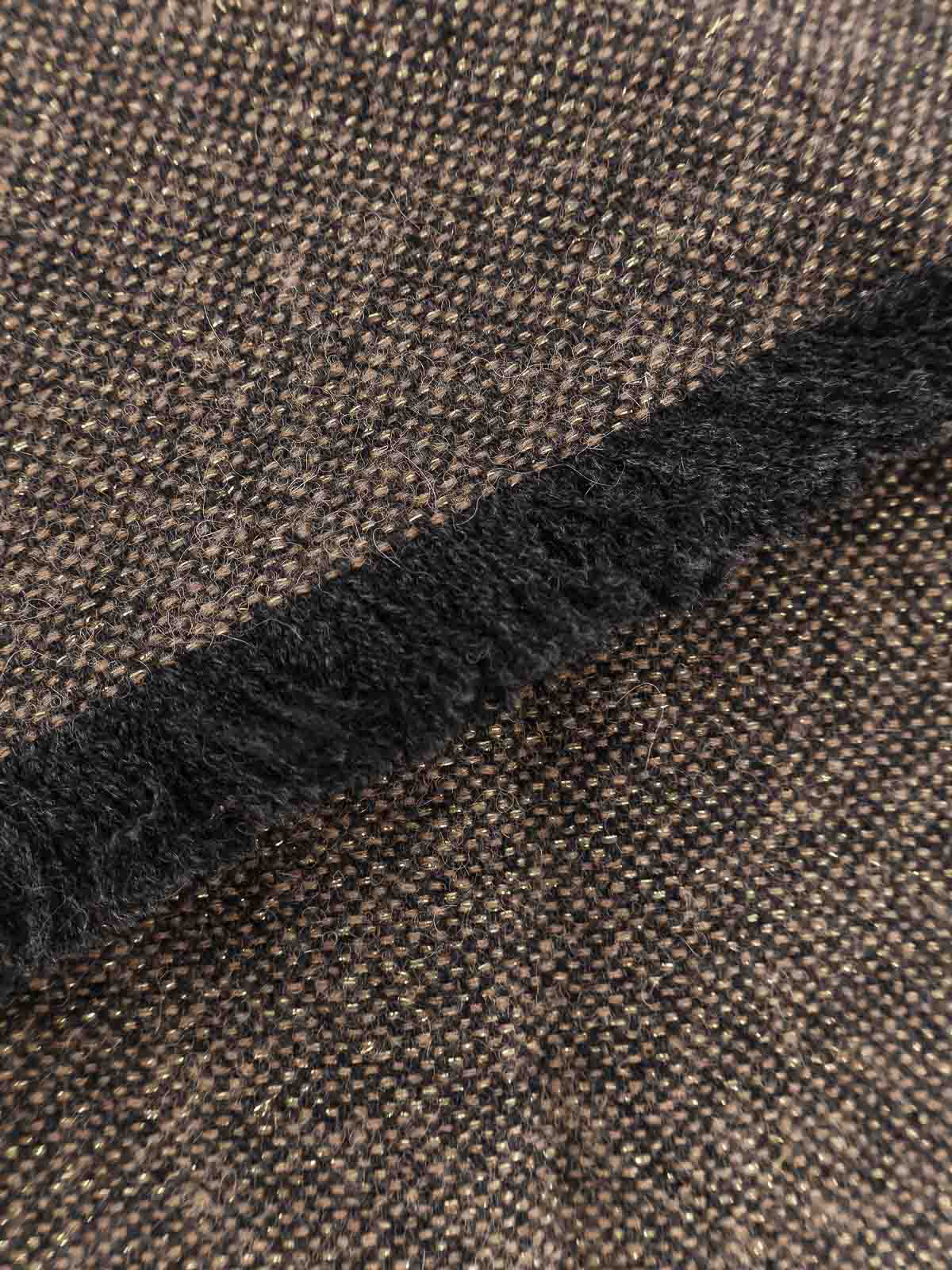 Brunello Cucinelli Cashmere Mixed Scarf With Lurex Profiles In Gray