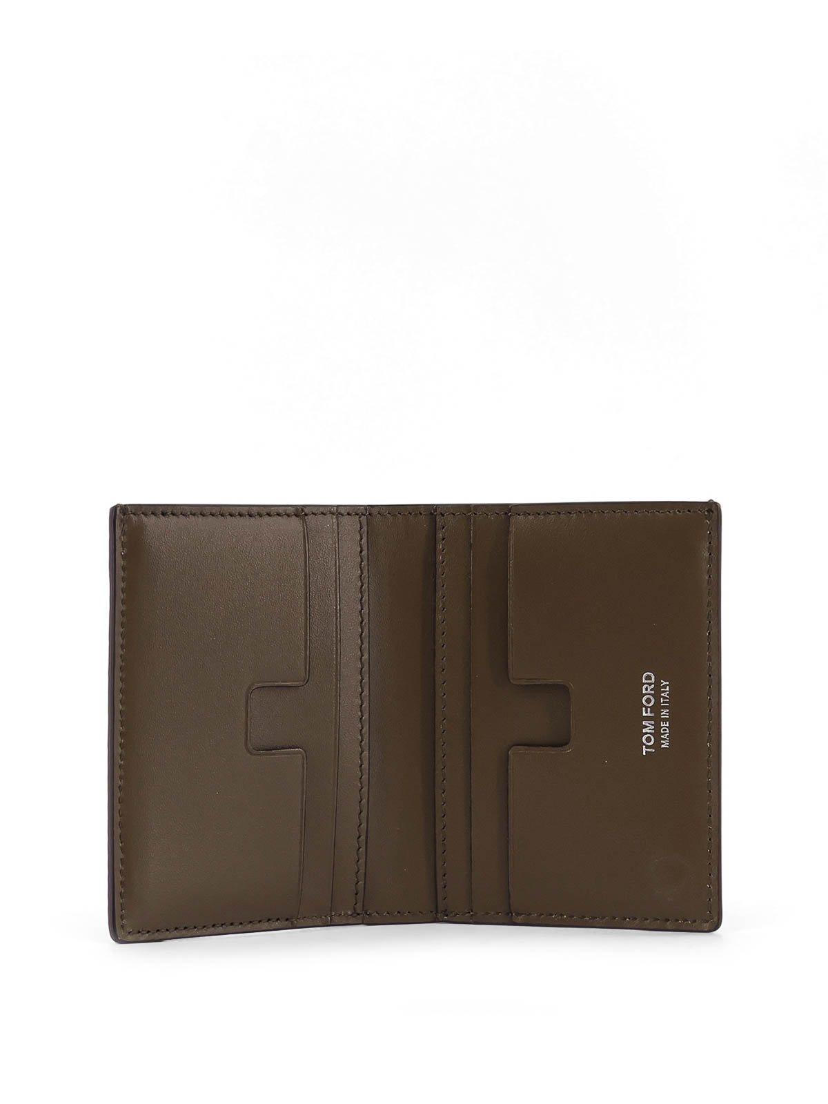 Tom Ford Leather Holder With Coconut Effect In Brown