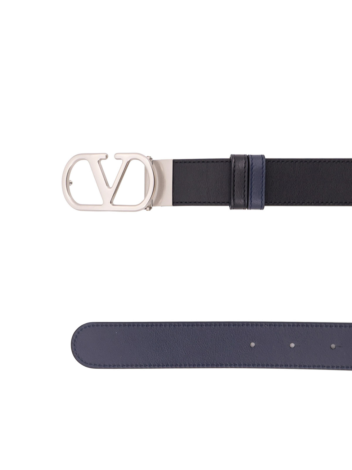 Valentino Vlogo Reversible Belt For Formal And Casual Occasions In Black