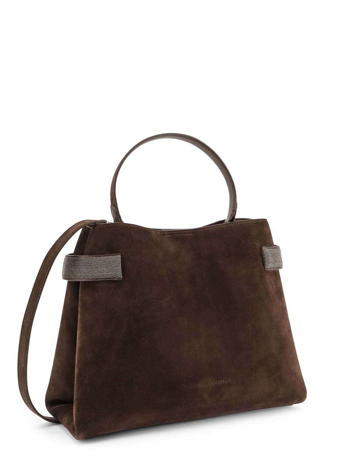 Brunello Cucinelli Suede Shoulder Bag In Brown