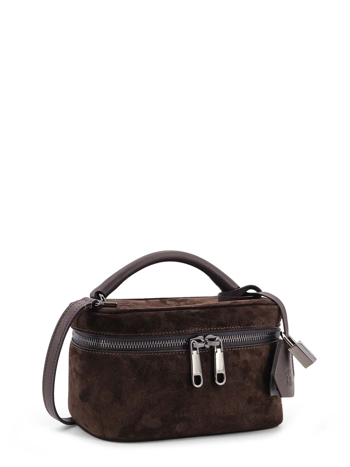 Brunello Cucinelli Suede Shoulder Bag In Brown