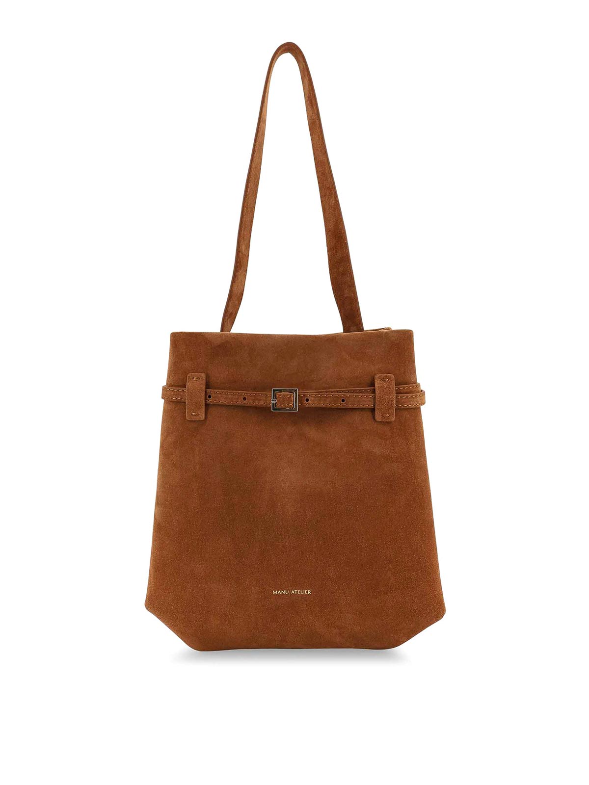Manu Atelier Shoulder Bag Mini Tote Du Jour In Suede In Brown