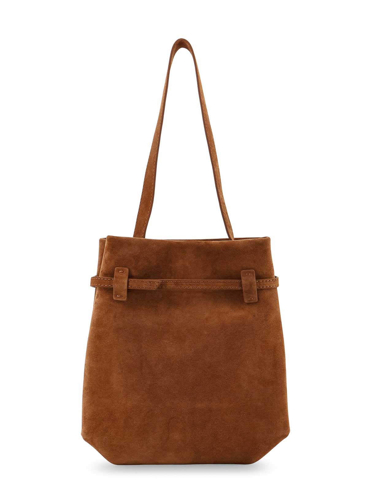 Manu Atelier Shoulder Bag Mini Tote Du Jour In Suede In Brown