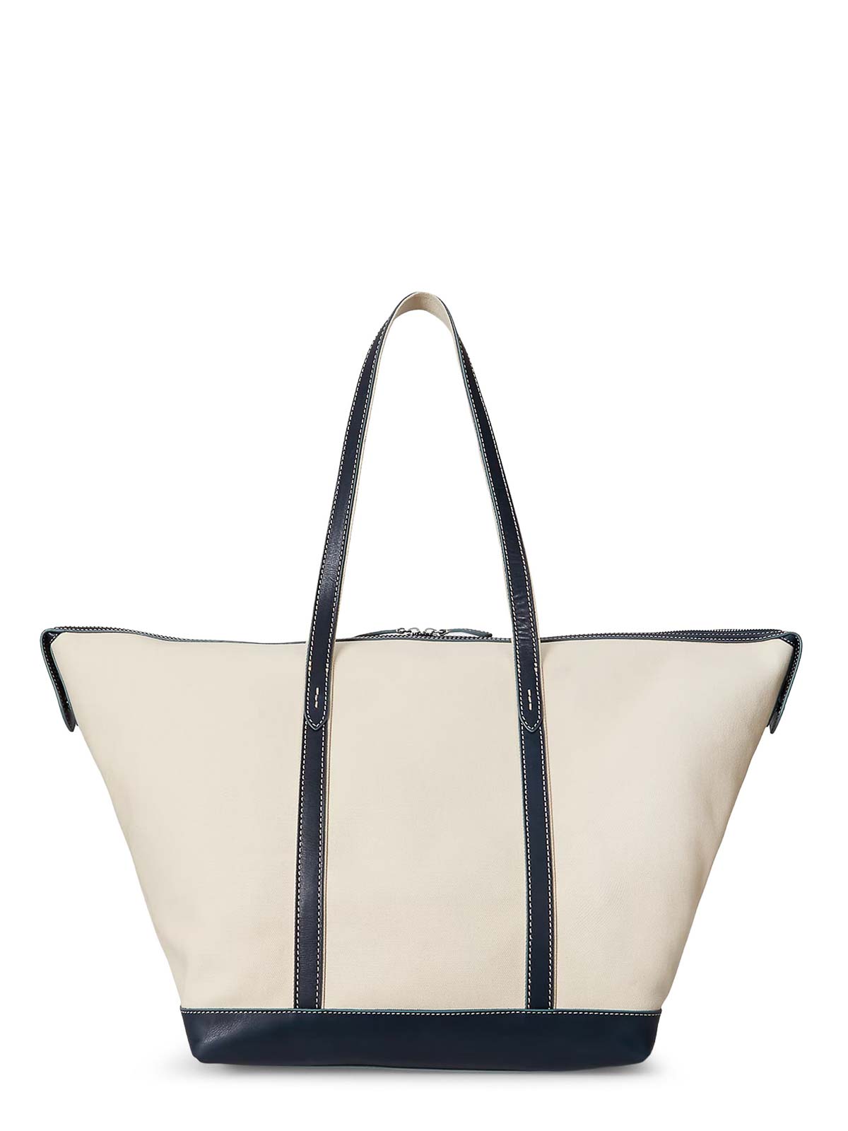 Polo Ralph Lauren Canvas Travel Bag With Leather Profiles In Sand