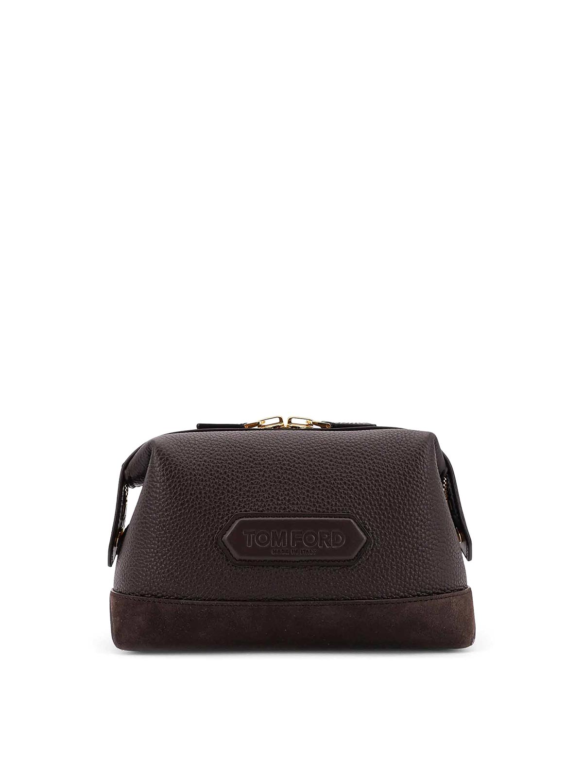 Tom Ford Pochette In Suede And Leather In Brown