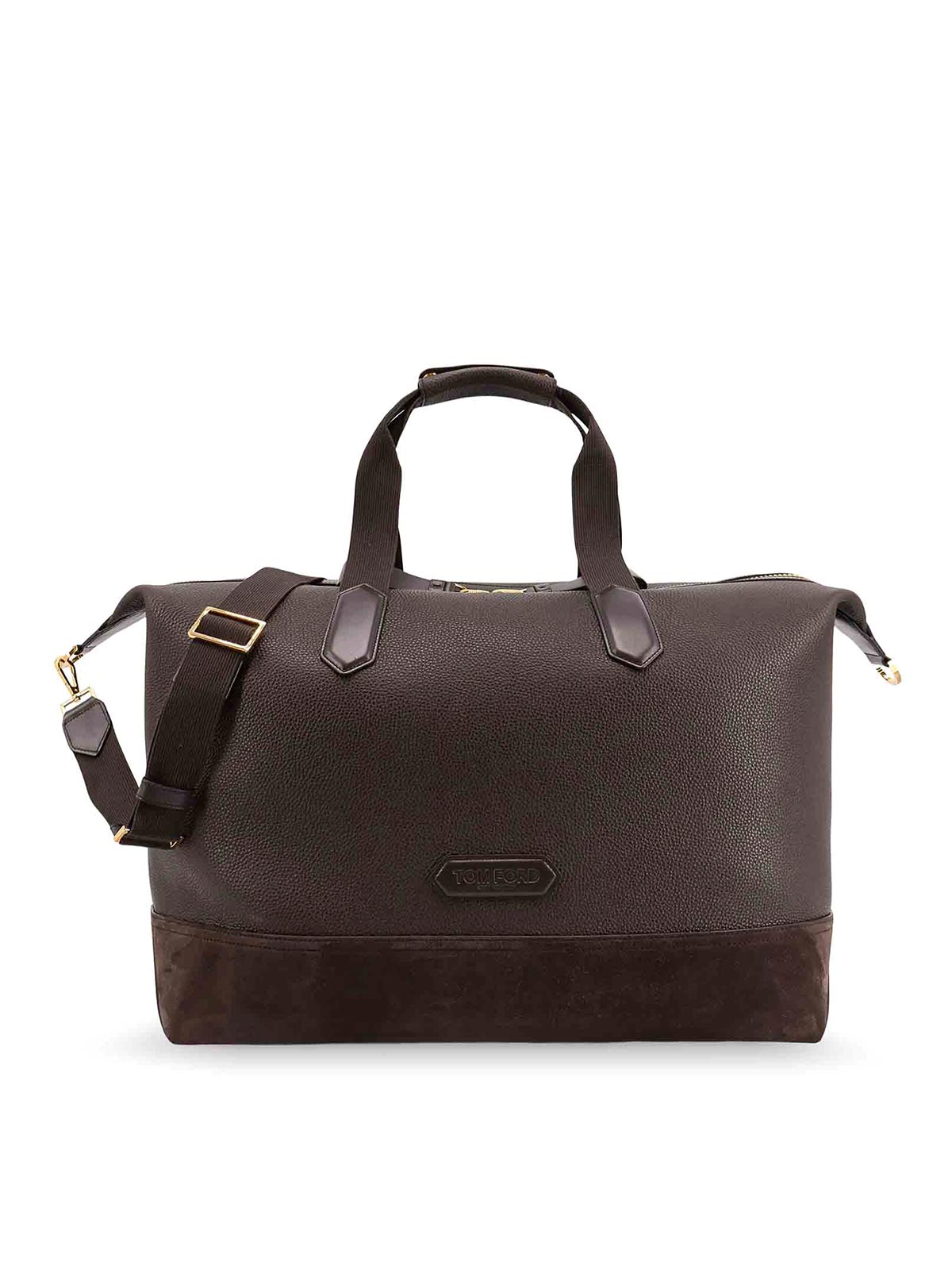 Tom Ford Leather Travel Bag With Suede Inserts In Brown