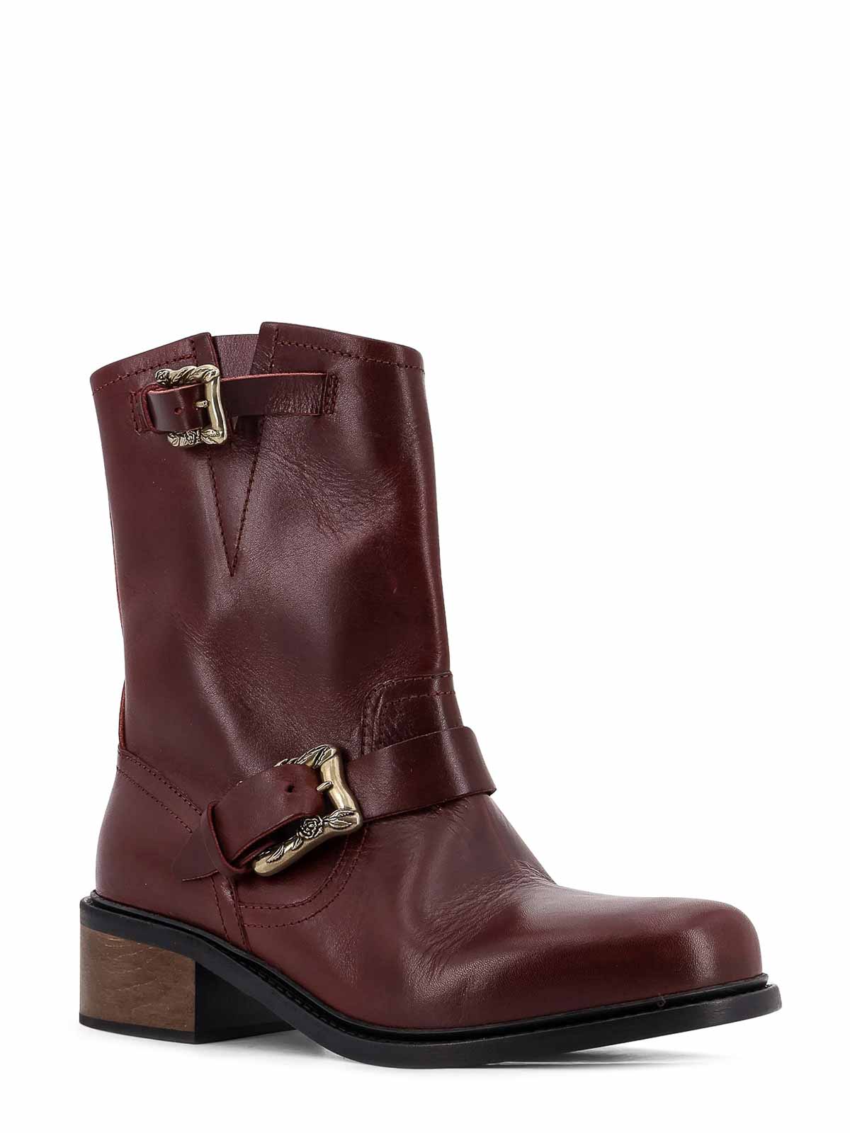 Enfants Riches Deprimes Engineer Buckled Leather Boots In Red