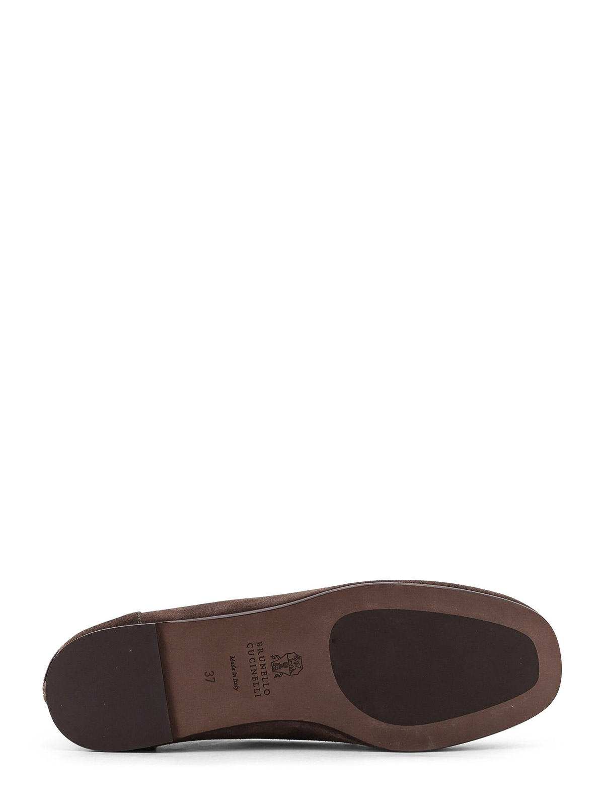Brunello Cucinelli Suede Moccasins With Mobile Details In Brown