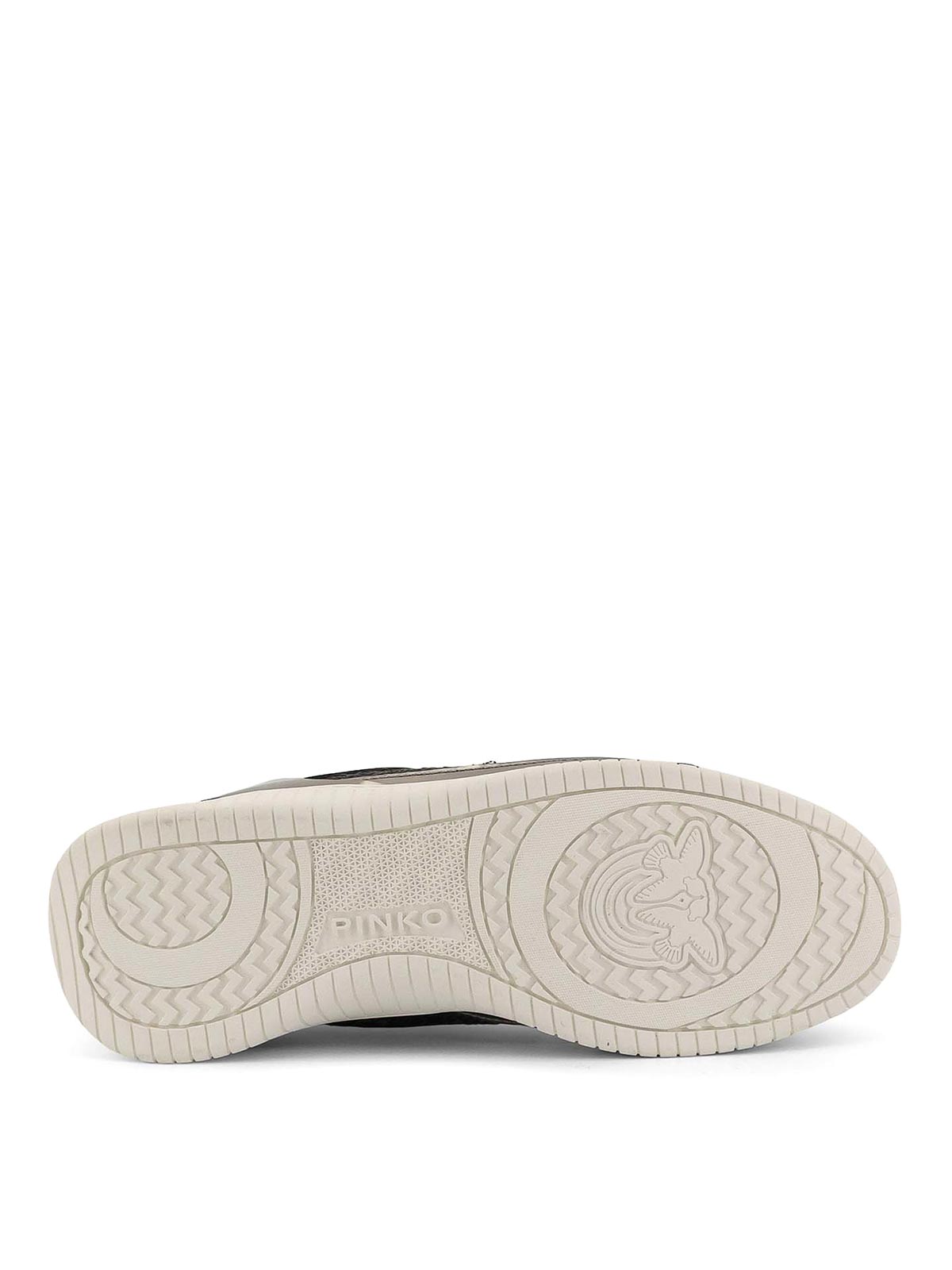 Pinko Reby 10 Mirror Fabric Sneakers With Sequins In Gray