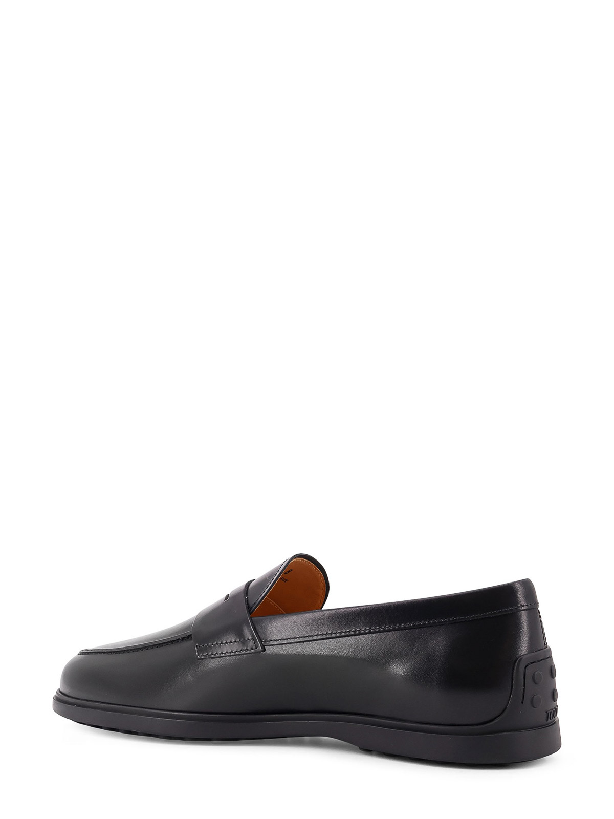Tod's Logo Engraved Leather Loafers In Black