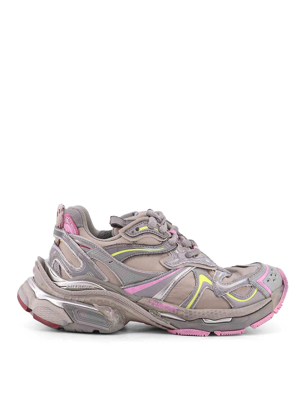 Balenciaga Women Runner 2 Nylon Low-top Sneakers With Leather Inserts In Sand