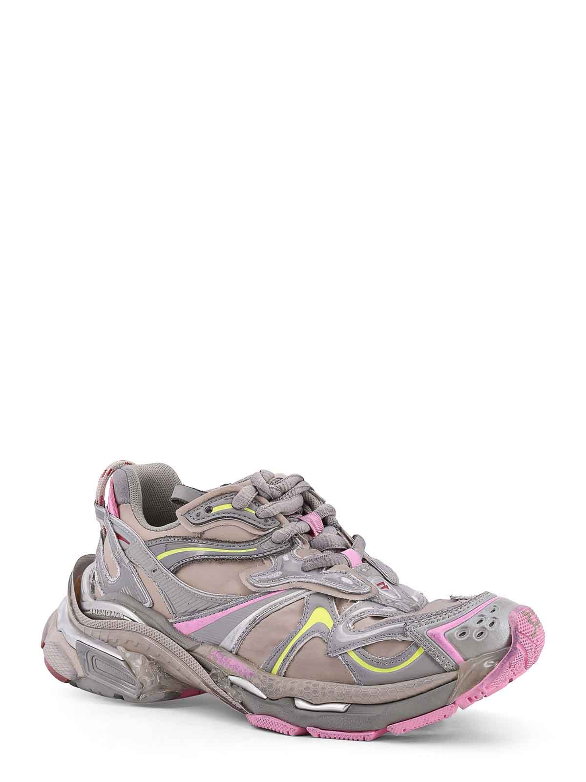 Balenciaga Women Runner 2 Nylon Low-top Sneakers With Leather Inserts In Sand