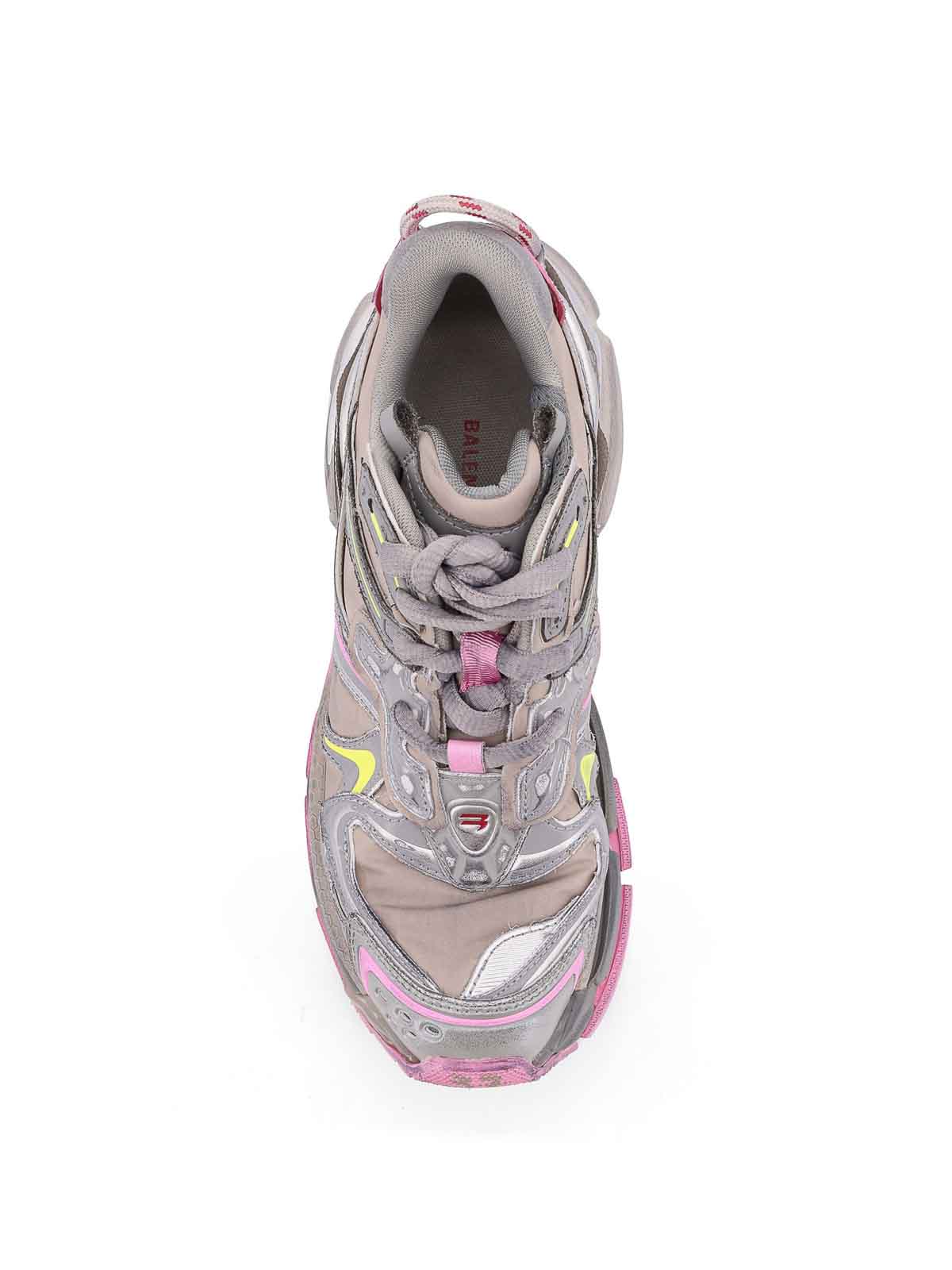 Balenciaga Women Runner 2 Nylon Low-top Sneakers With Leather Inserts In Sand