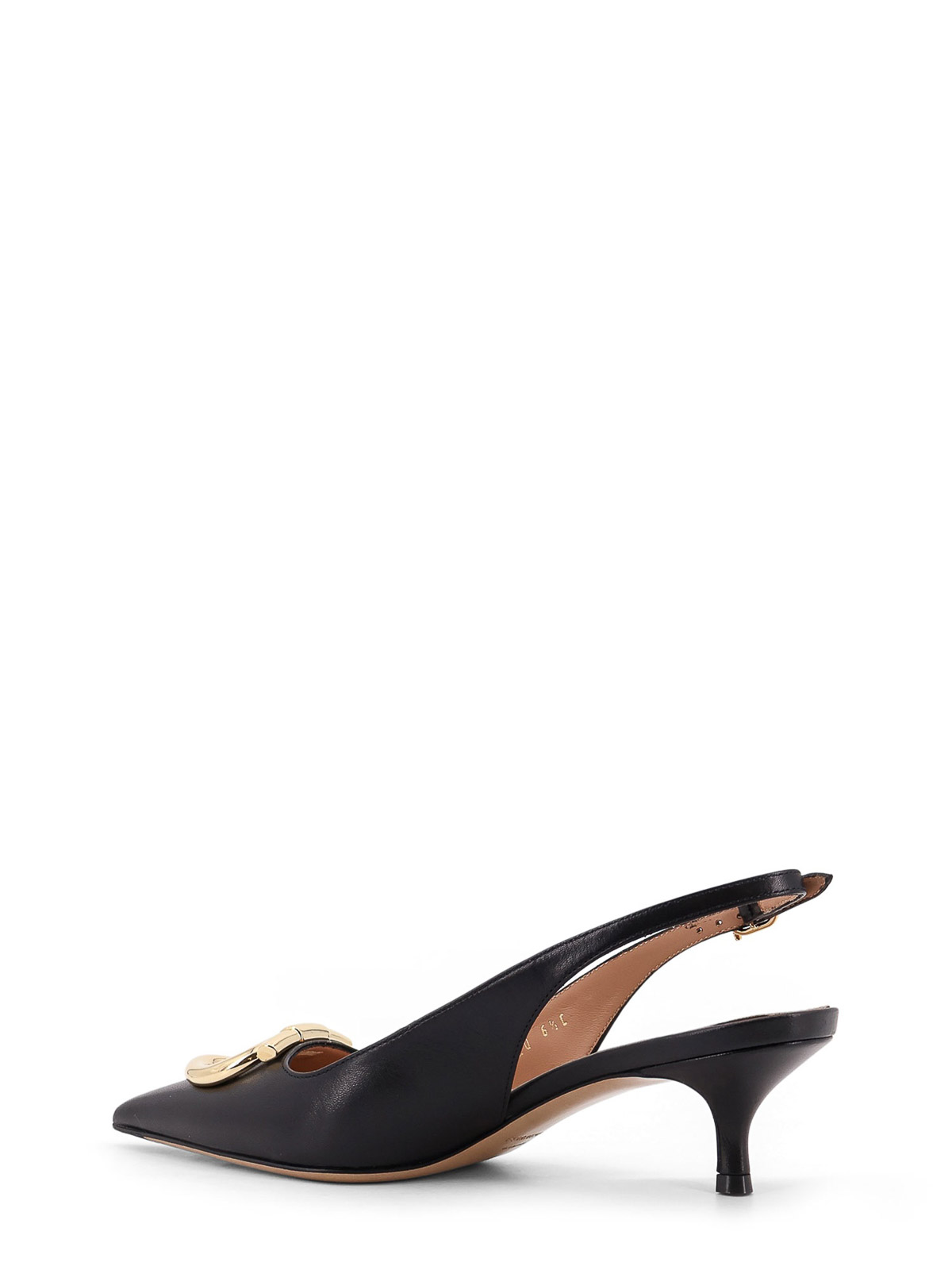 Ferragamo Deccollet Sara In Leather With Gancini Detail In Black