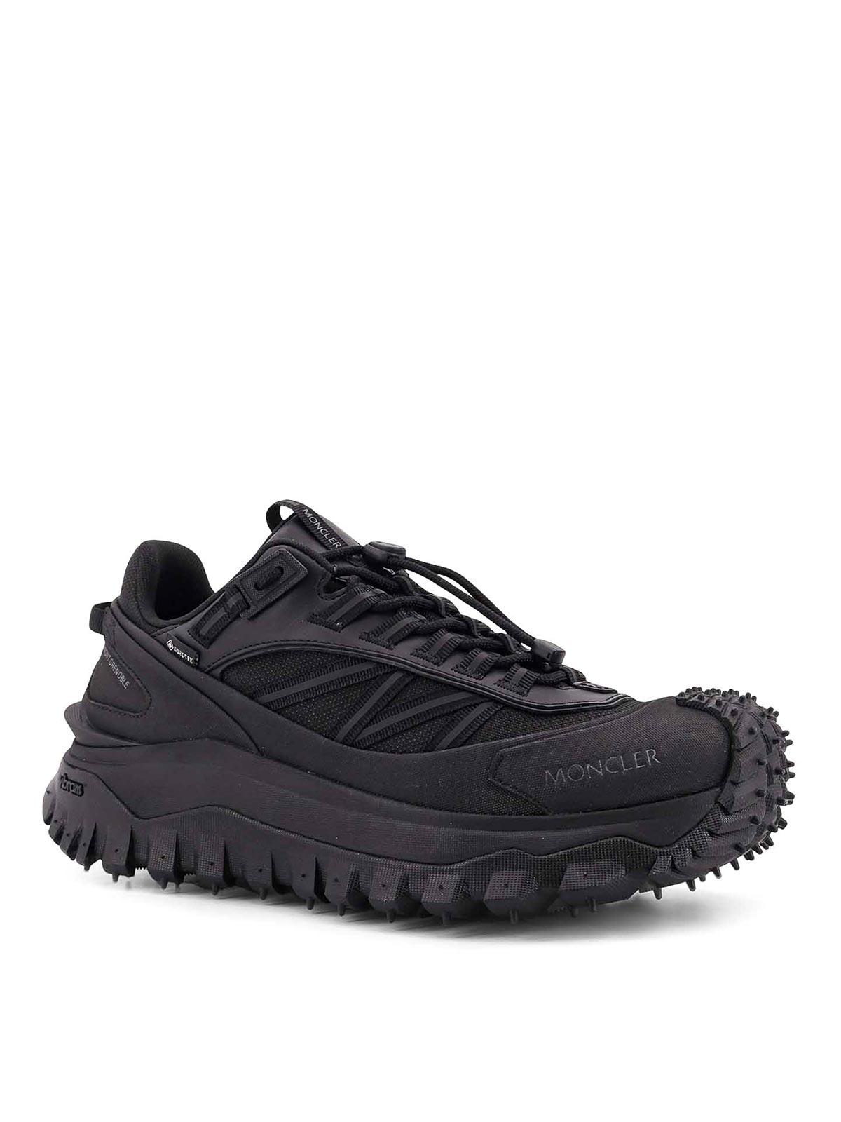 Moncler Men Trailgrip Gtx Mesh And Leather Sneakers In Black